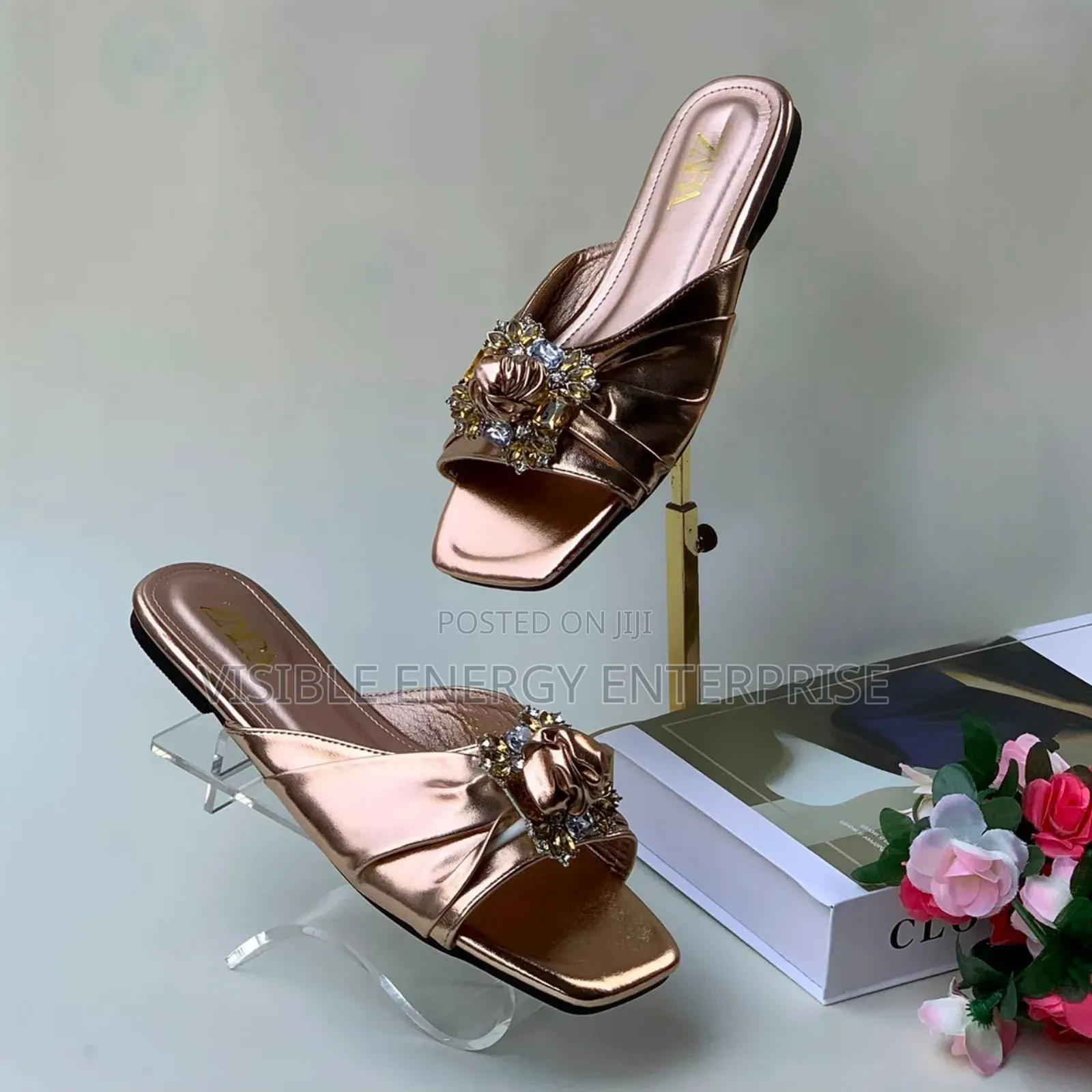 Luxury Zara Satin Mules Flat Shoes