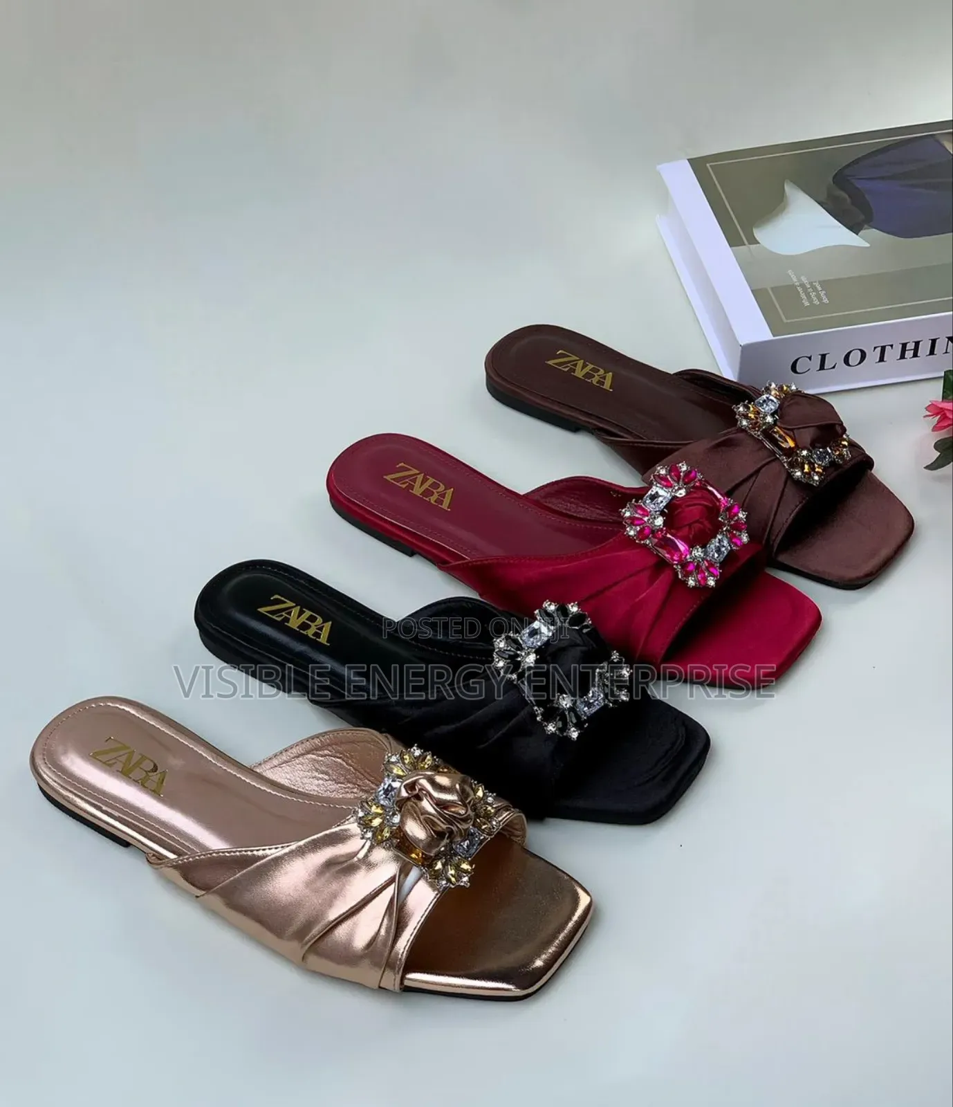 Luxury Zara Satin Mules Flat Shoes