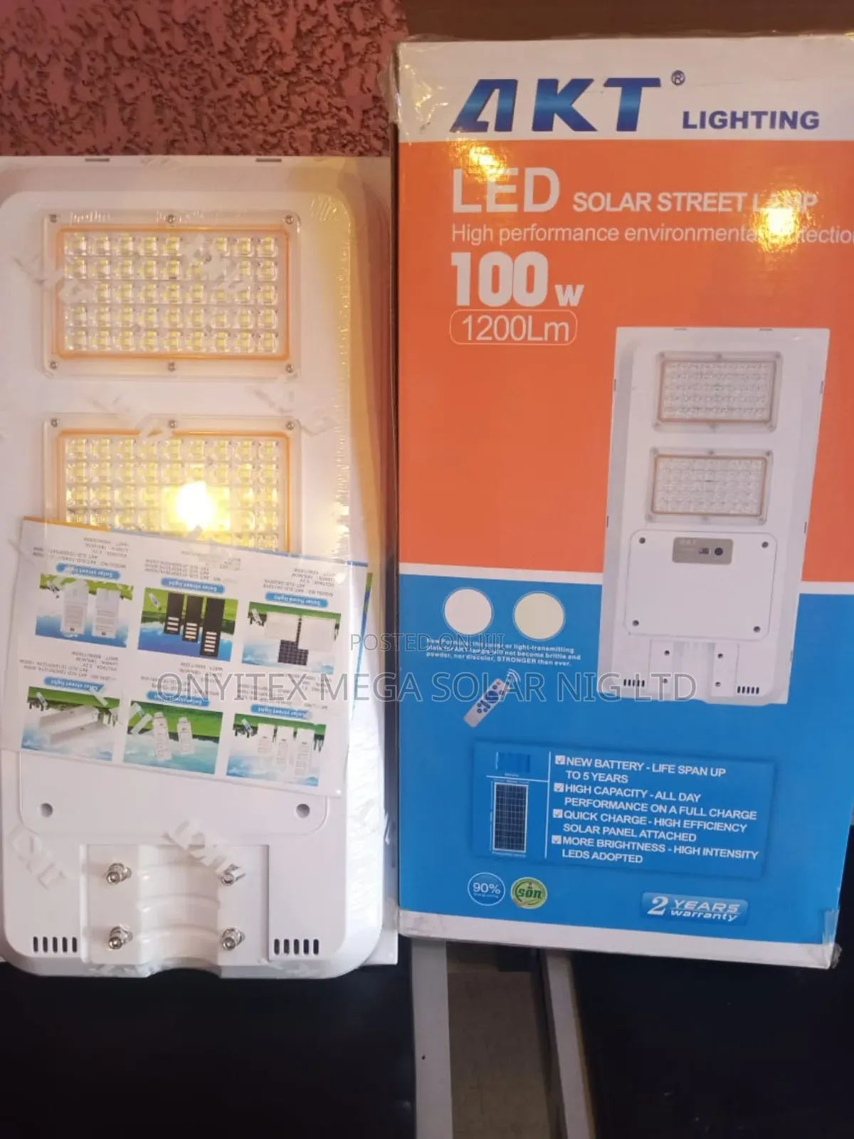 Akt Solar Lighting Street Light 100watts With Warranty