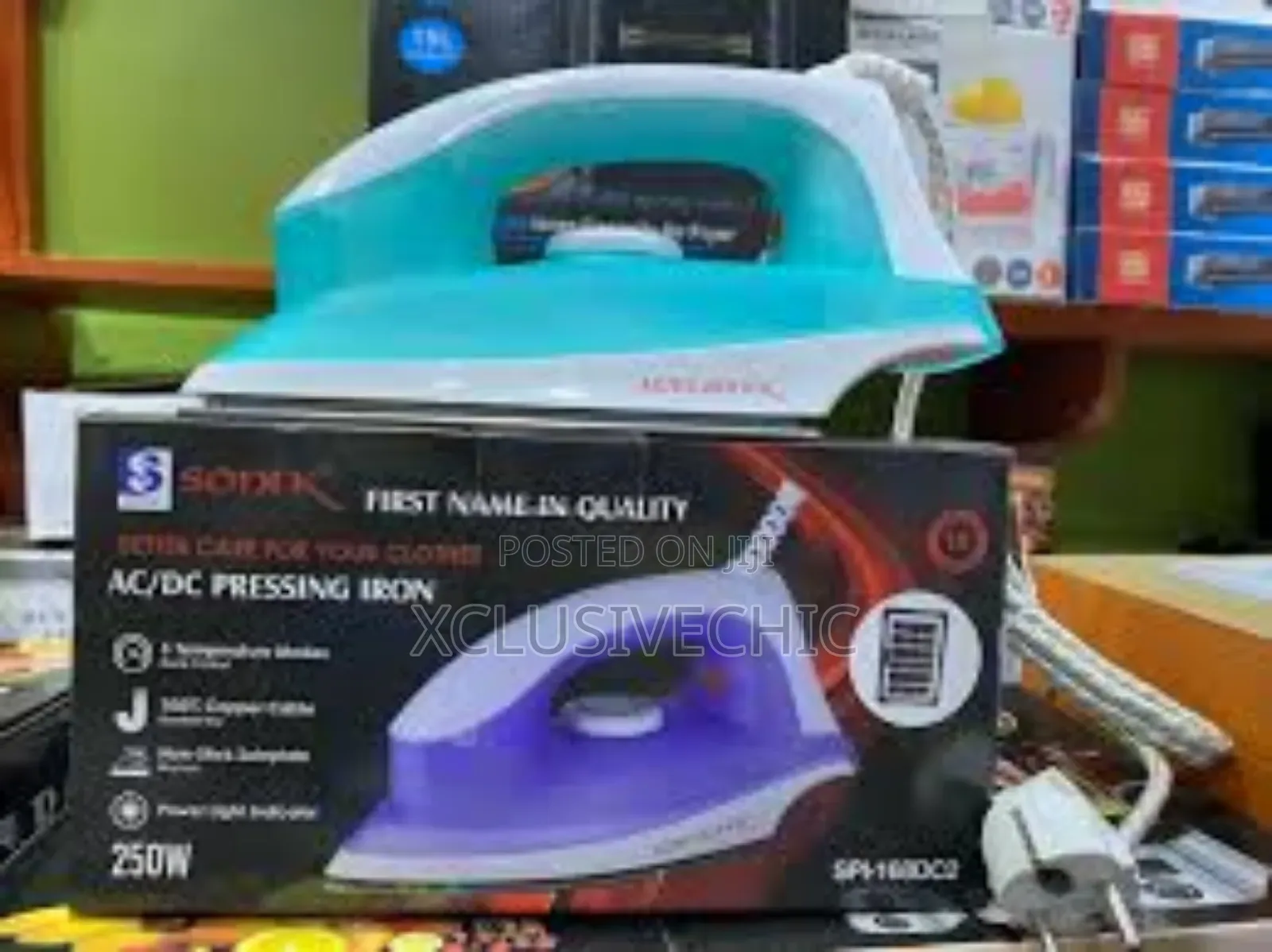 Ac/ Dc Sonik Solar / Inverter Iron With Free Ironing Protective Cloth