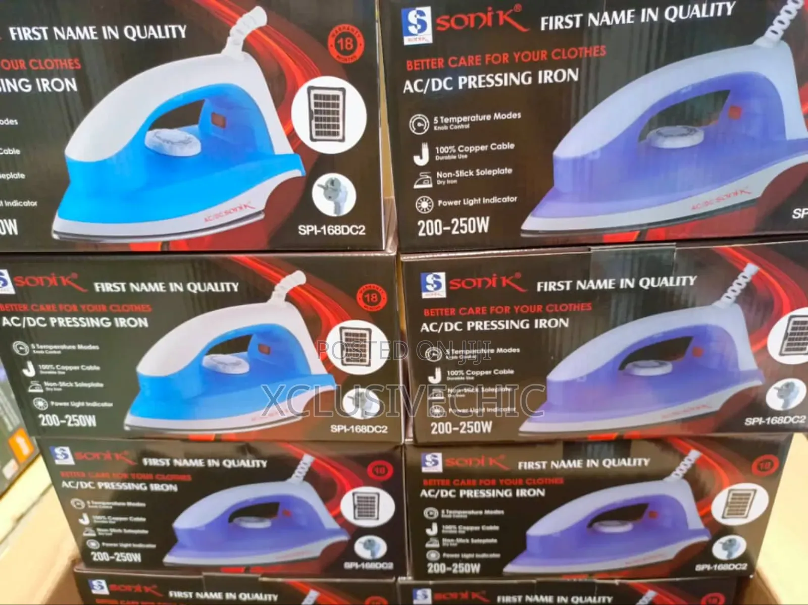 Ac/ Dc Sonik Solar / Inverter Iron With Free Ironing Protective Cloth