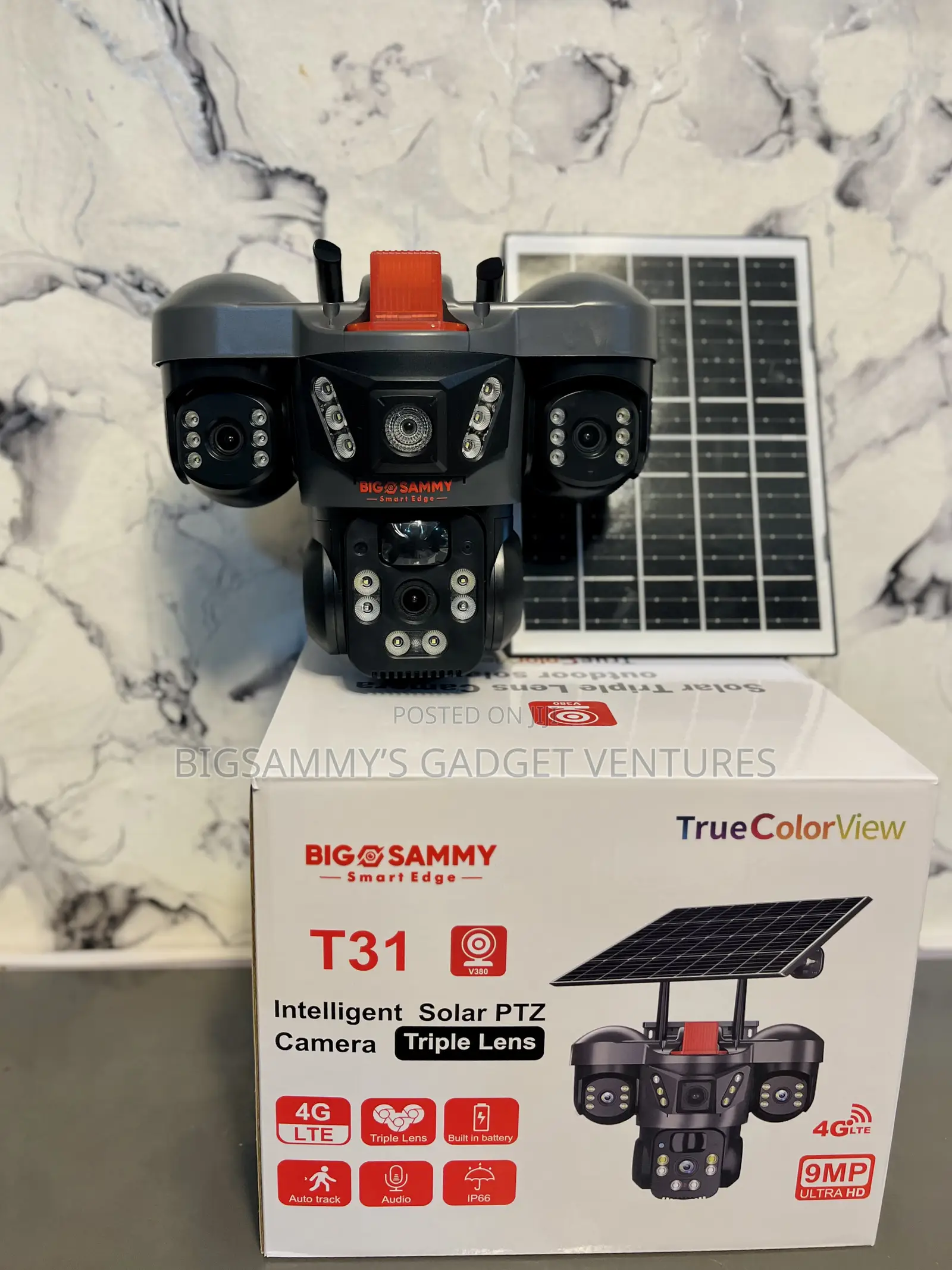 V380 Pro Intelligent Solar PTZ Camera Triple Lens(T31)