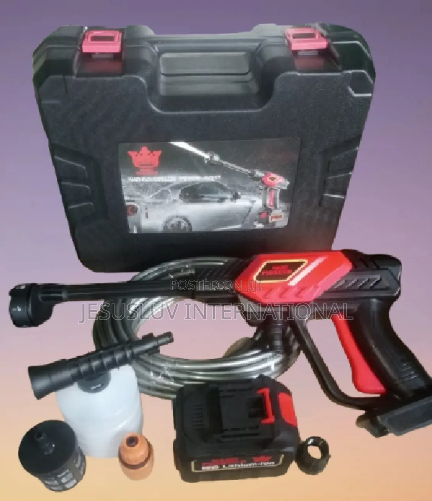 Portable Pressure Washer 24v Battery; 6-in-1 Nozzle for Car Others