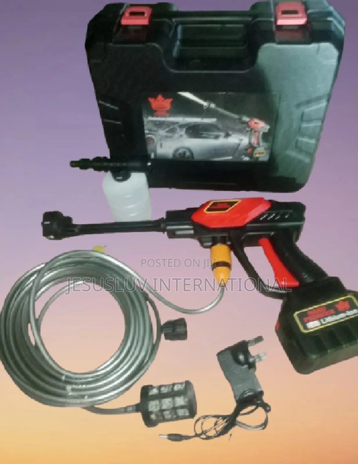 Portable Pressure Washer 24v Battery; 6-in-1 Nozzle for Car Others