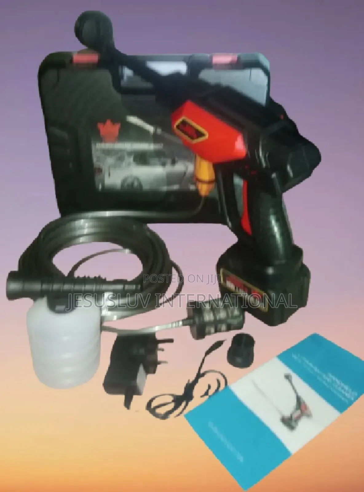 24v Electric Pressure Washer With 6 in 1 Adjustable Nozzle for Cars