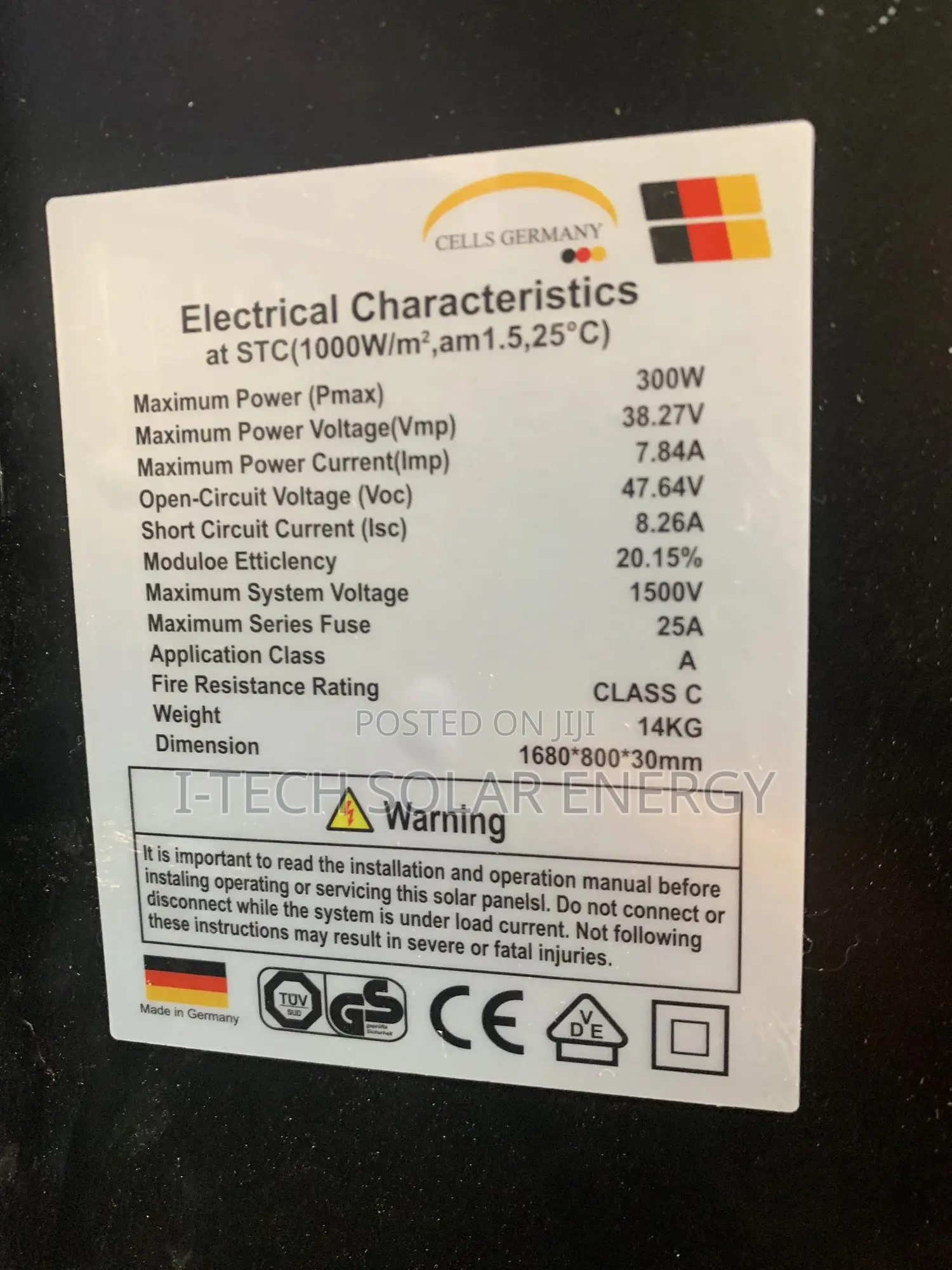 300watts Cells Germany Solar Panels