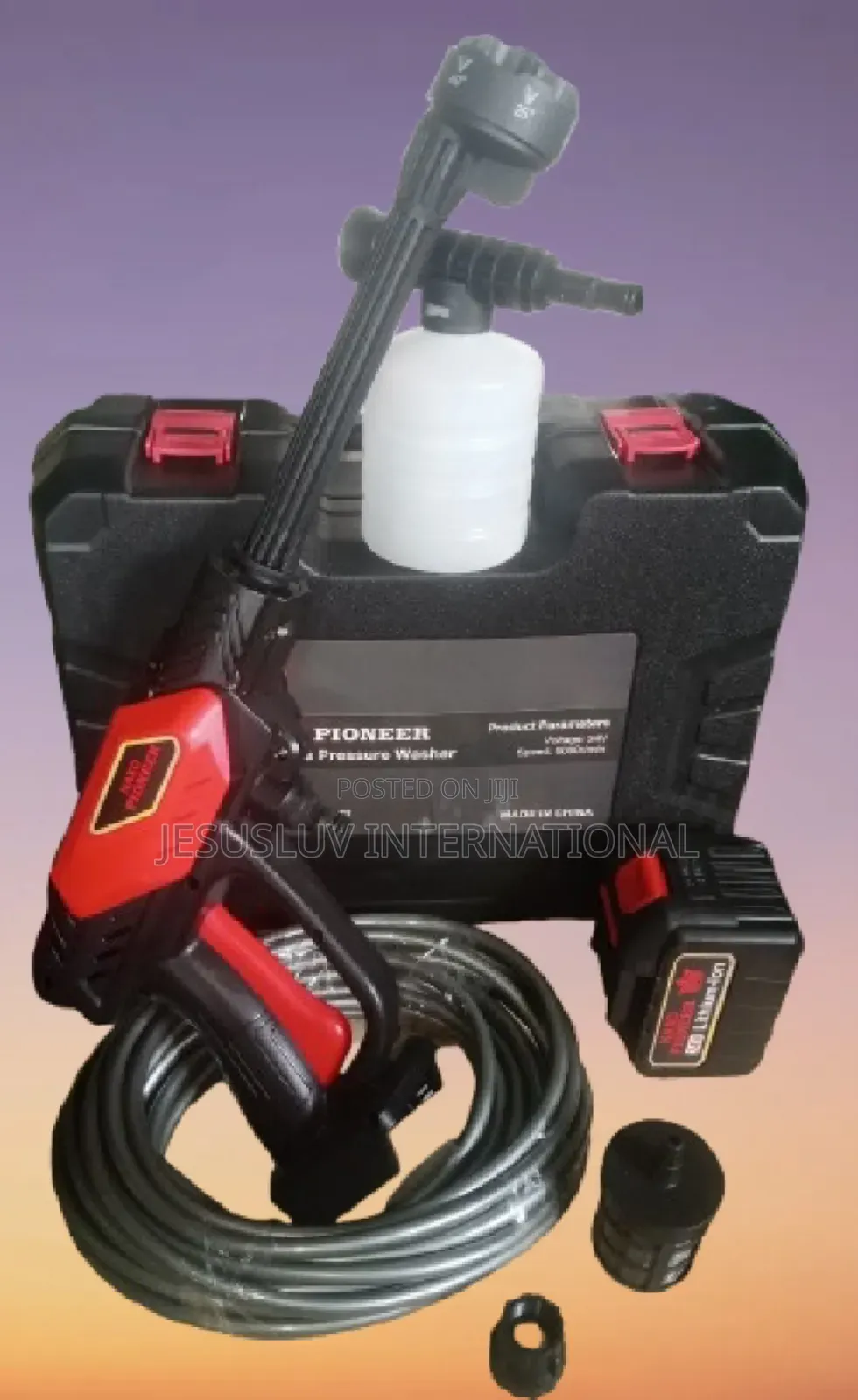 Electric Gun Pressure Washer 24v With 6 In 1 Nozzle For Cars Others