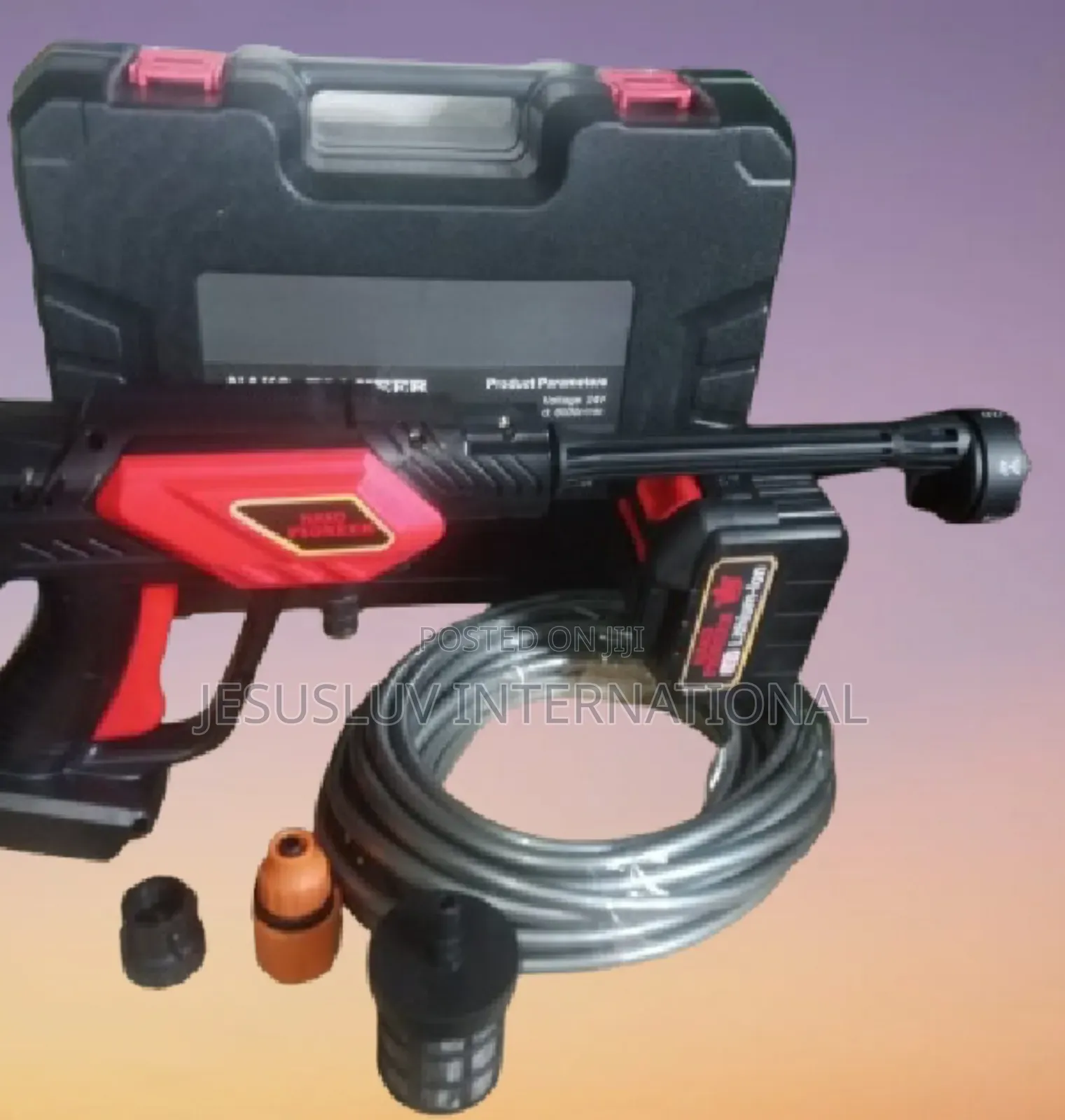 Electric Gun Pressure Washer 24v With 6 In 1 Nozzle For Cars Others