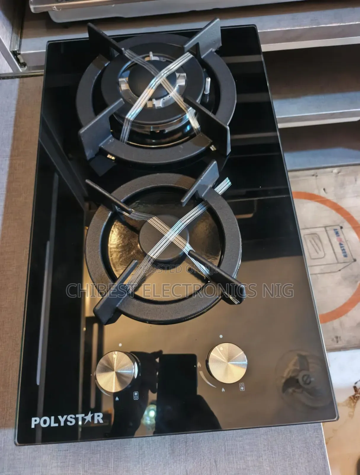 Original Polystar Built-in 2 Burners Gas Cooker Hob Automatic Copper