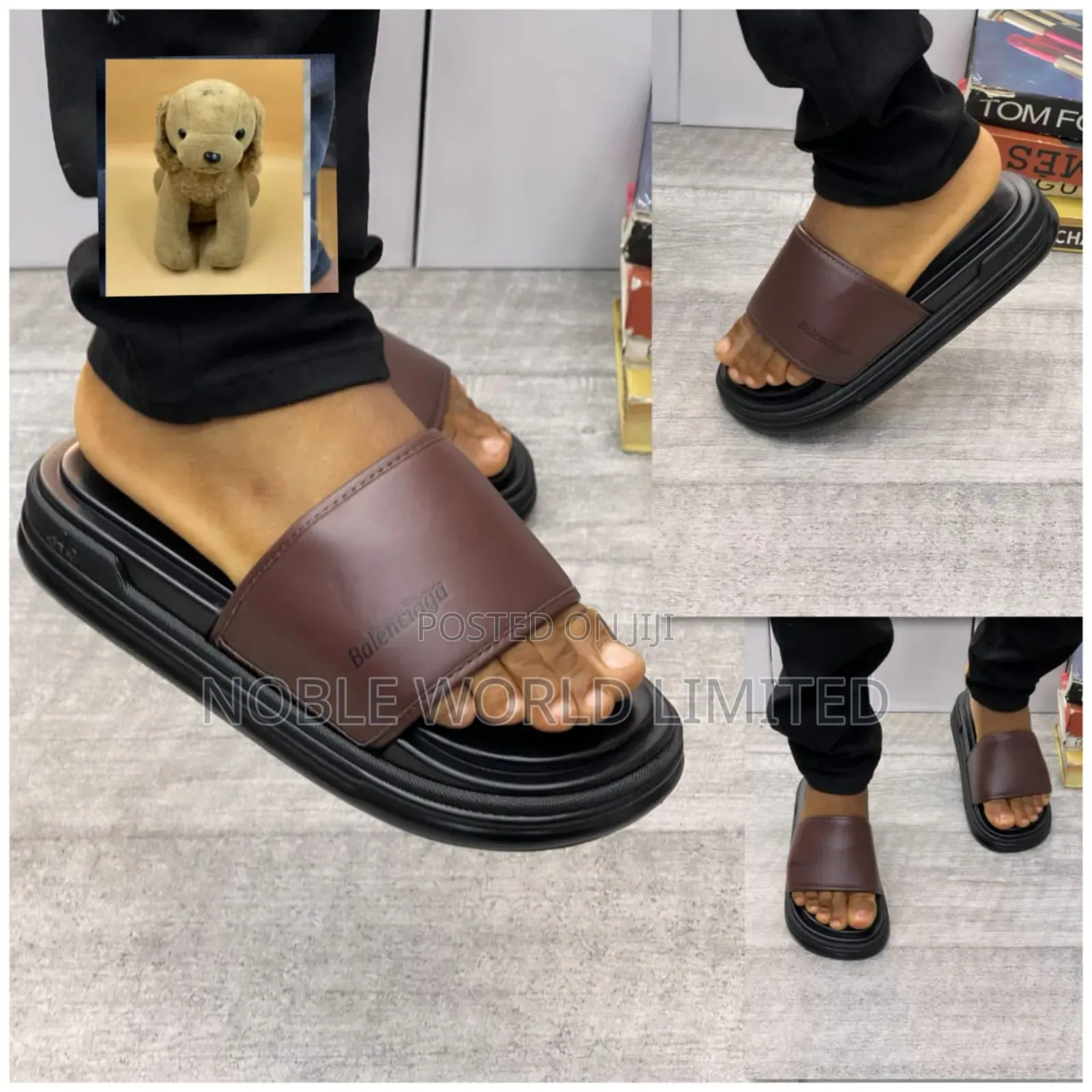 Big Sole Black/Brown Slides NGN 8y