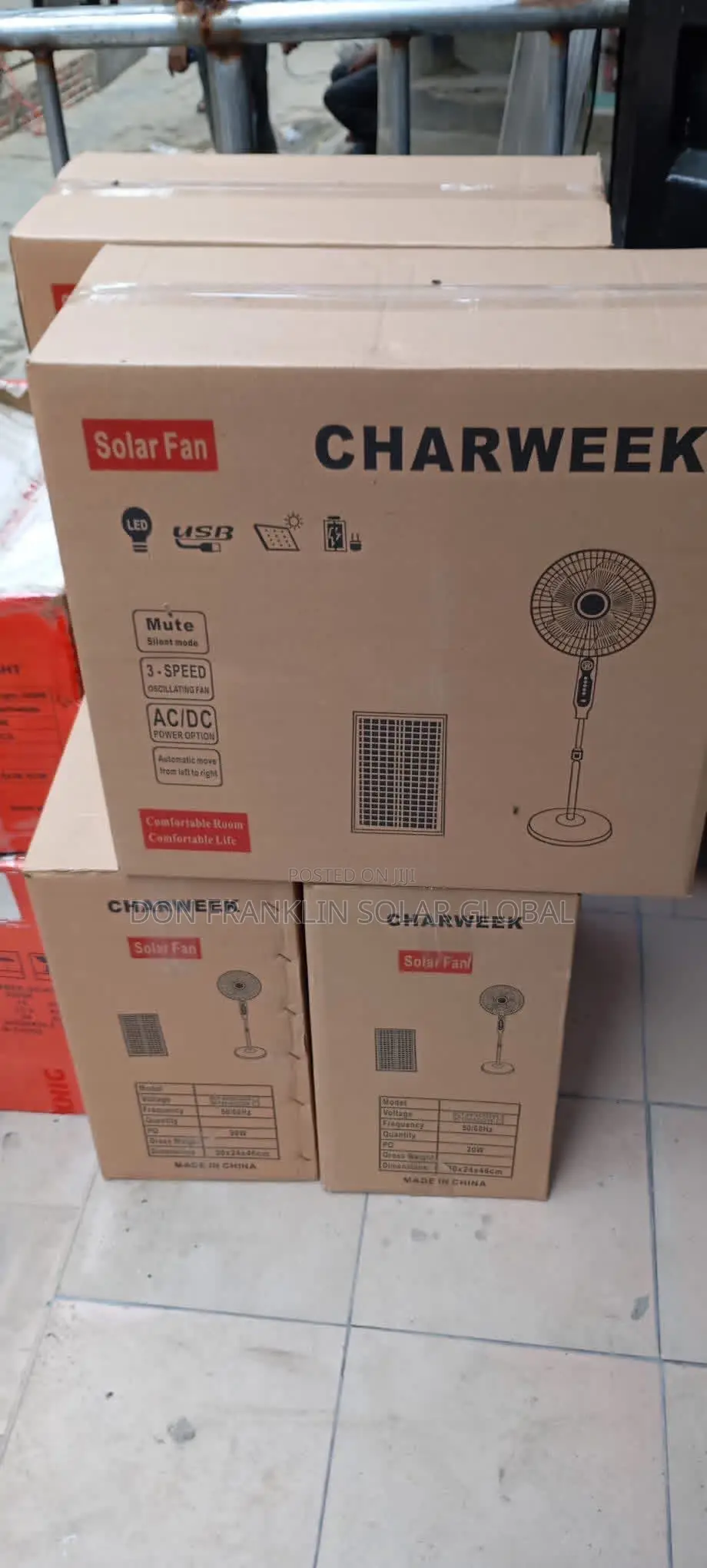 16inches Charweek Ac Dc Solar Fan