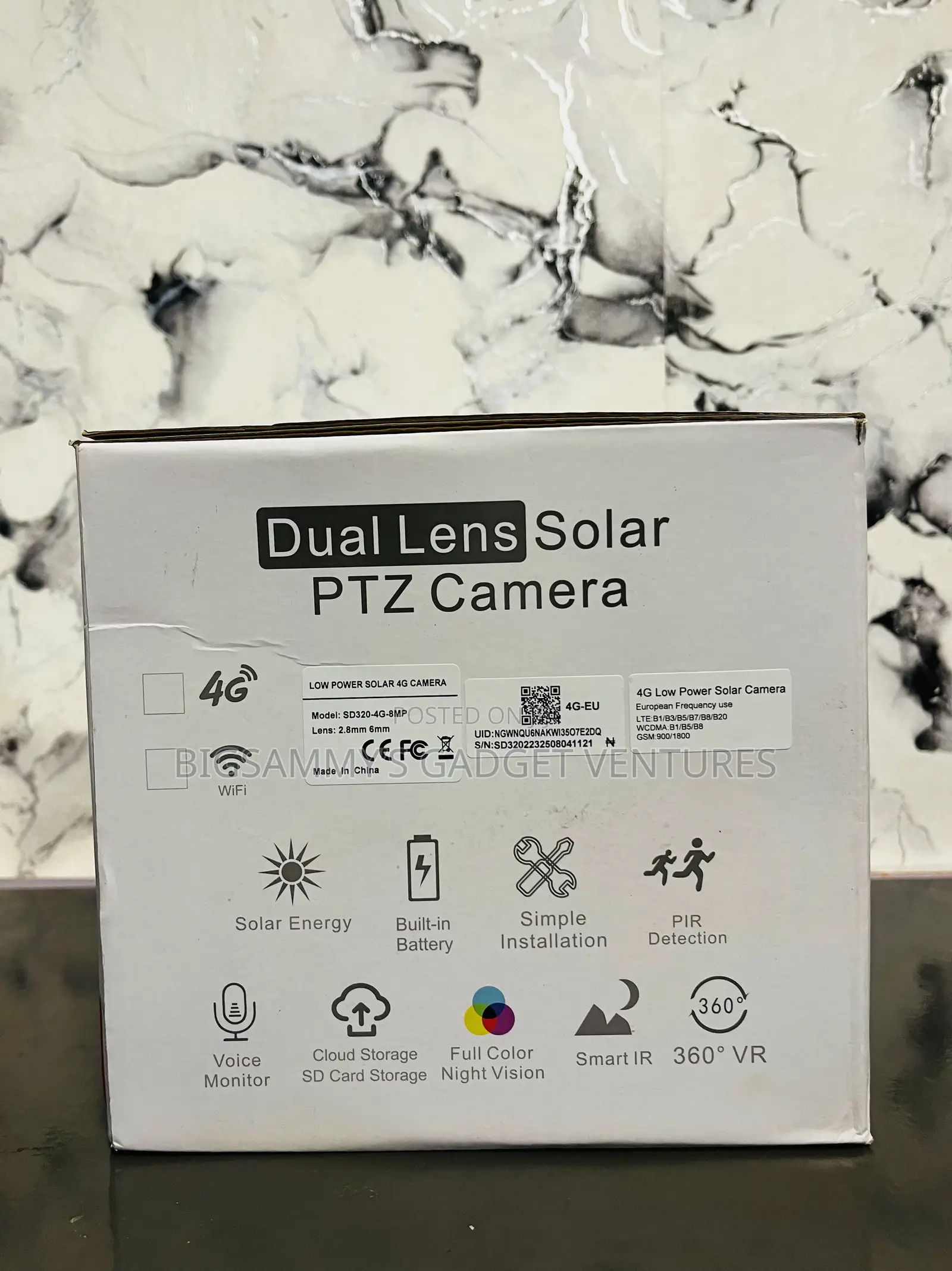 8mp Ubox Dual Lens Solar PTZ 4g Camera Plus Free Sim Card
