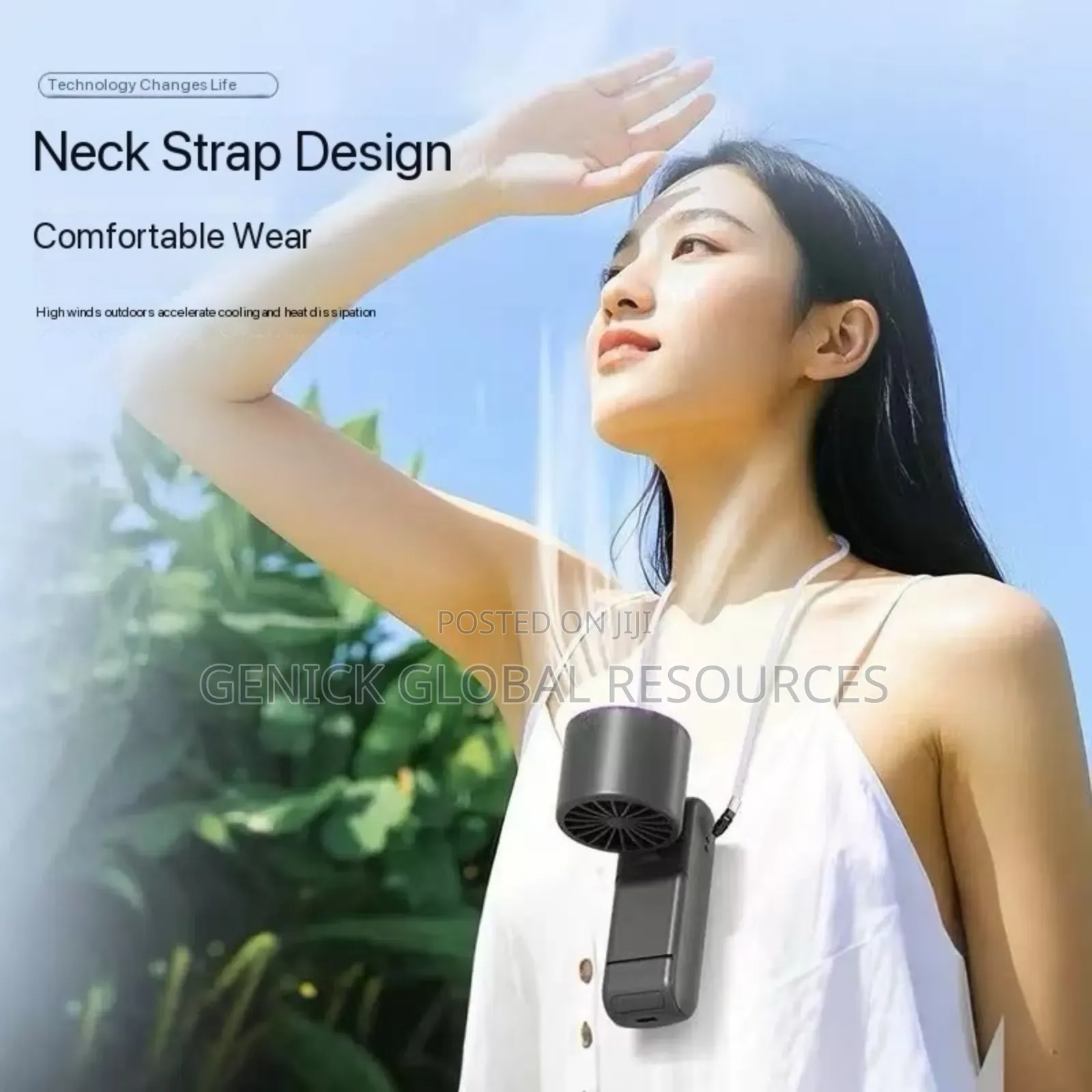 100-Speed Cooling Digital Display Rechargeable Handheld Fan (Foldable)