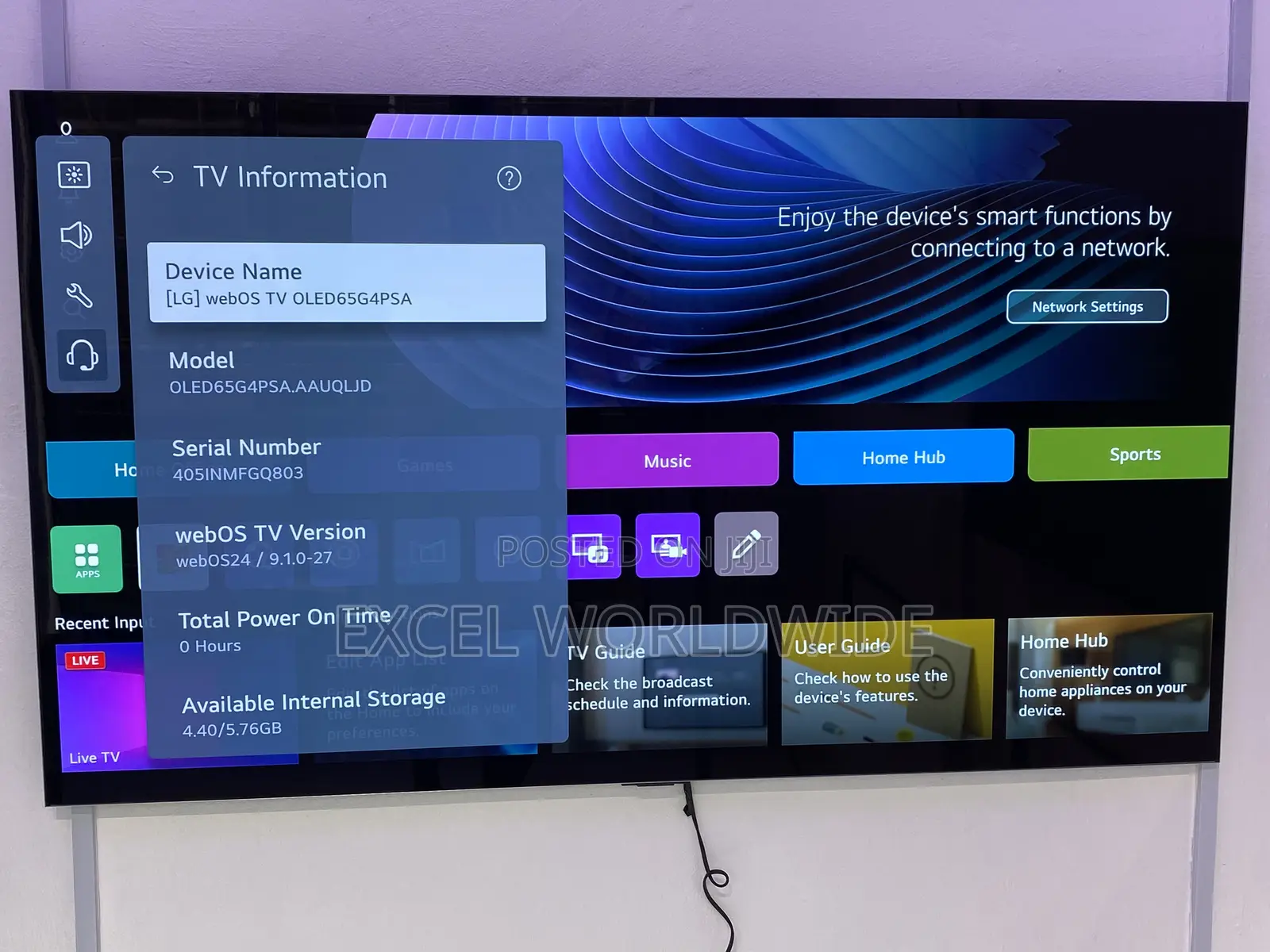 65“ Latest LG Oled G4 Series ( 2024 ) Smart TV With Dolby Vision