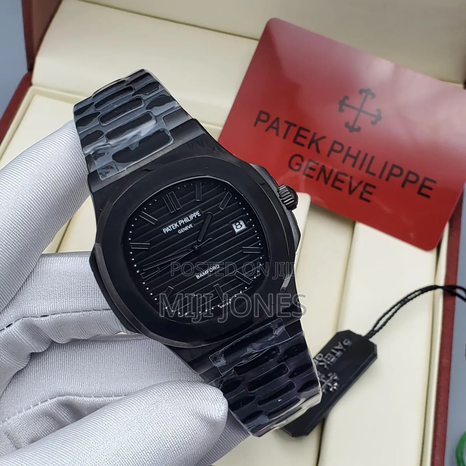 *Patek Philippe Black Replica Watch – Battery Operated Luxury*