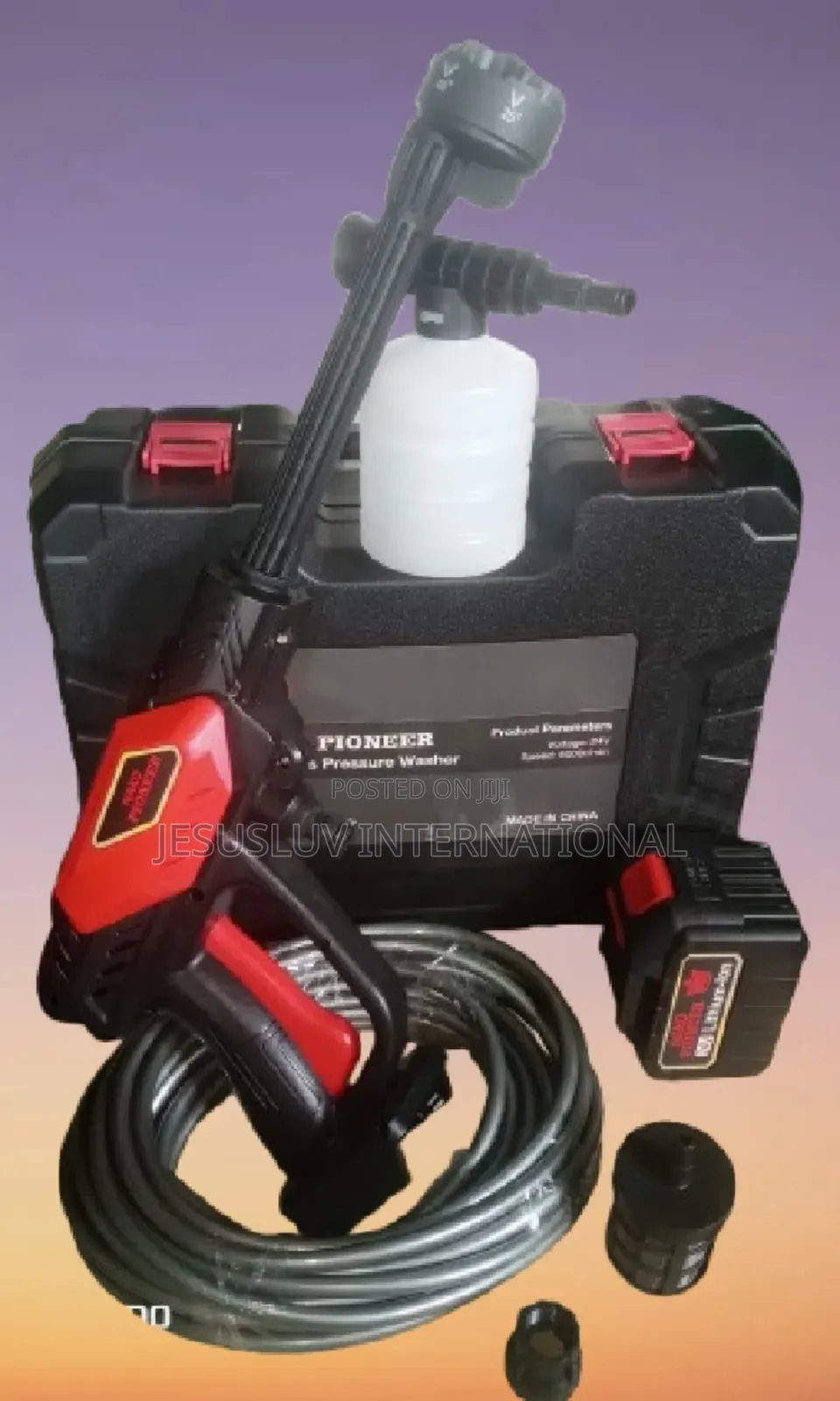 Car Pressure Washer With Big Powerful 24v Battery 6-in-1 Nozzles