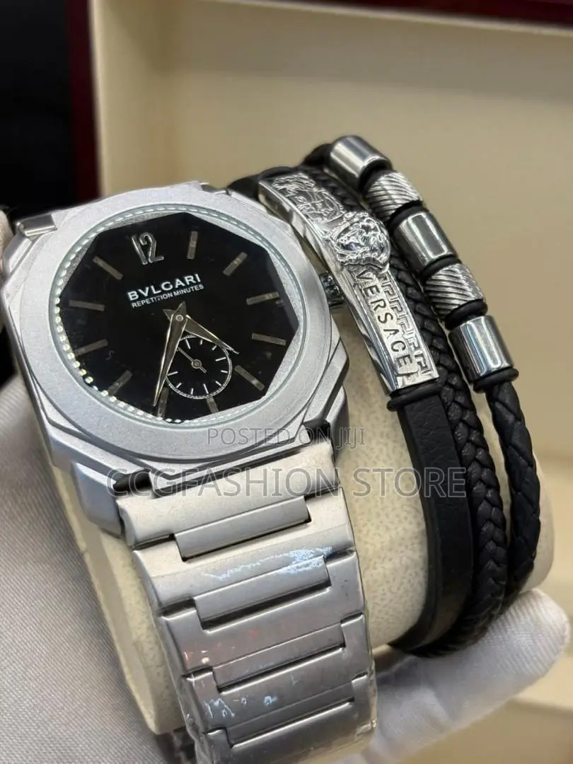 Bv Wristwatch and Bracelets Set