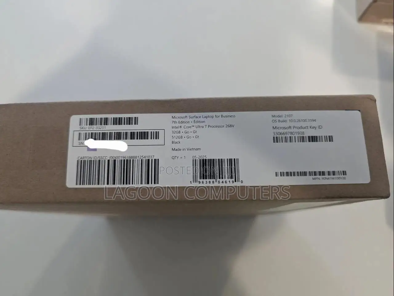 New Laptop Microsoft Surface Laptop 7 32GB Intel Core Ultra 7 SSD 512GB