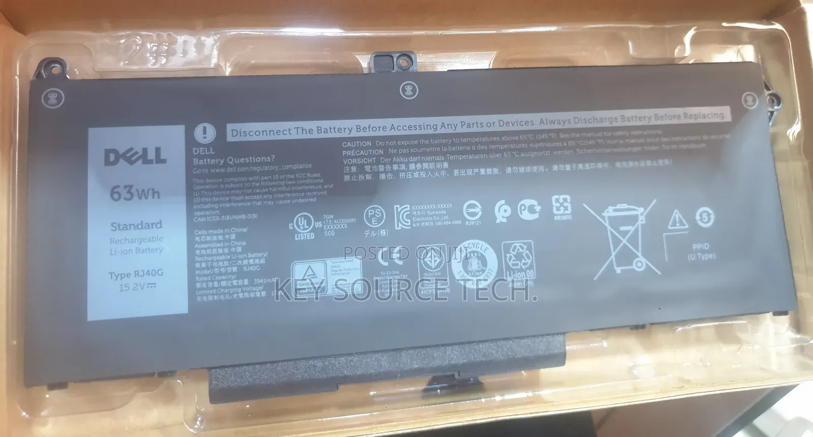 Battery For Dell Latitude 14 5420 Latitude 15 5520 Precision 15 3560