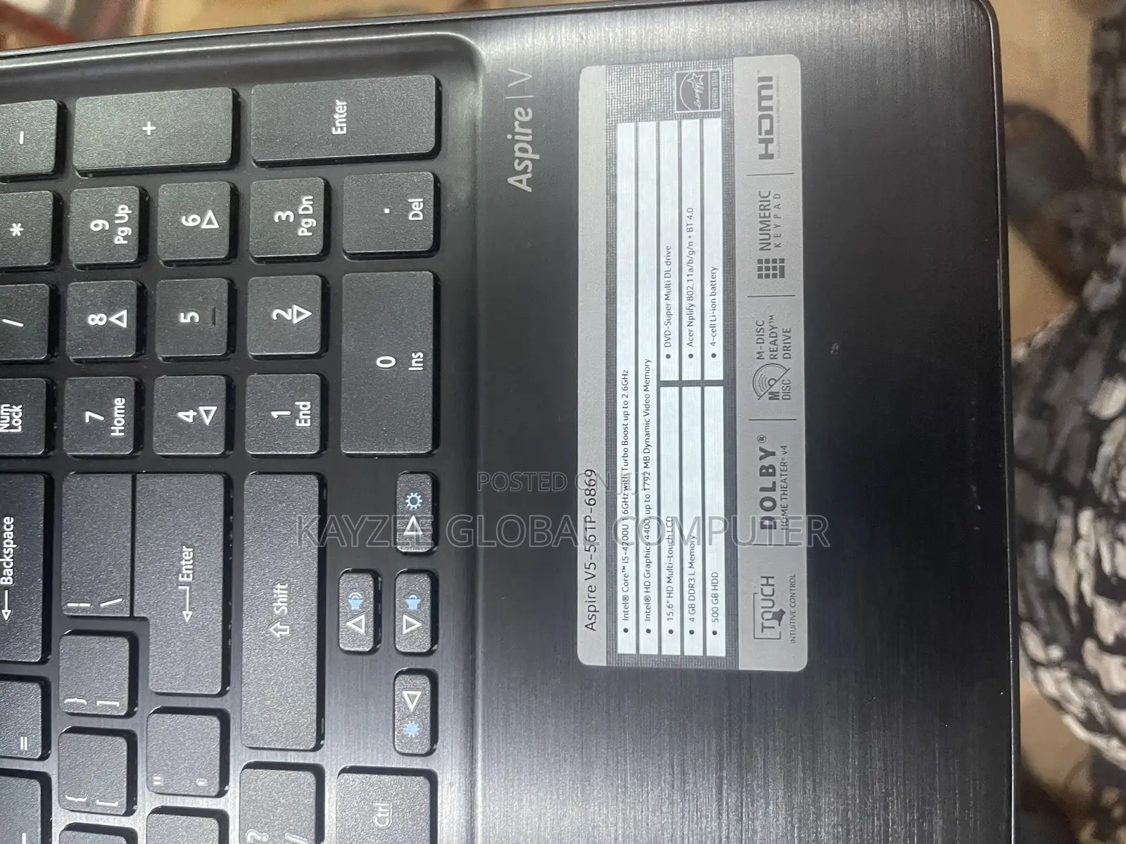 Laptop Acer Aspire V5-471p 6GB Intel Core I5 HDD 750GB