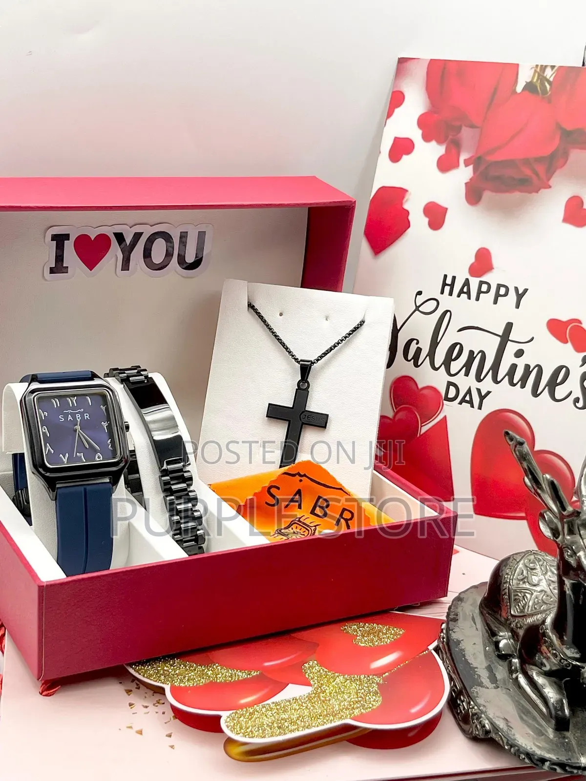 Sabr Men's Val Gift Set With Watch, Bracelet Necklace and Val Card