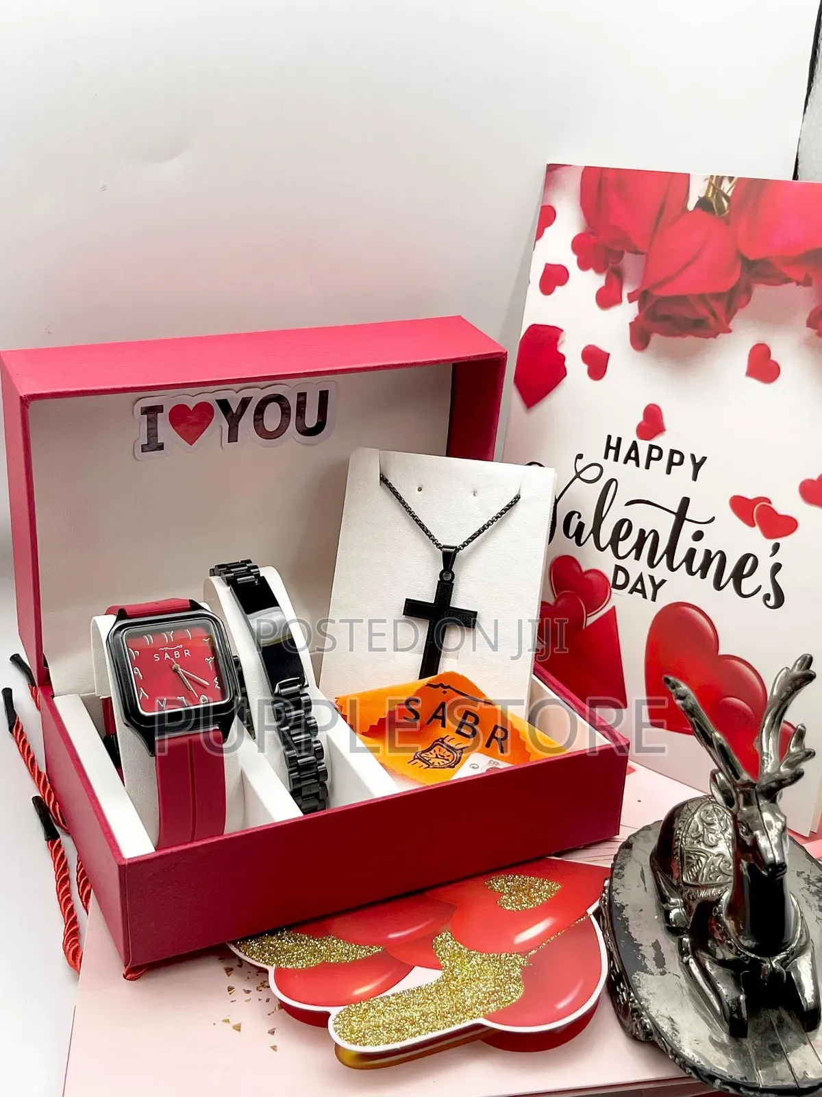 Sabr Men's Val Gift Set With Watch, Bracelet Necklace and Val Card