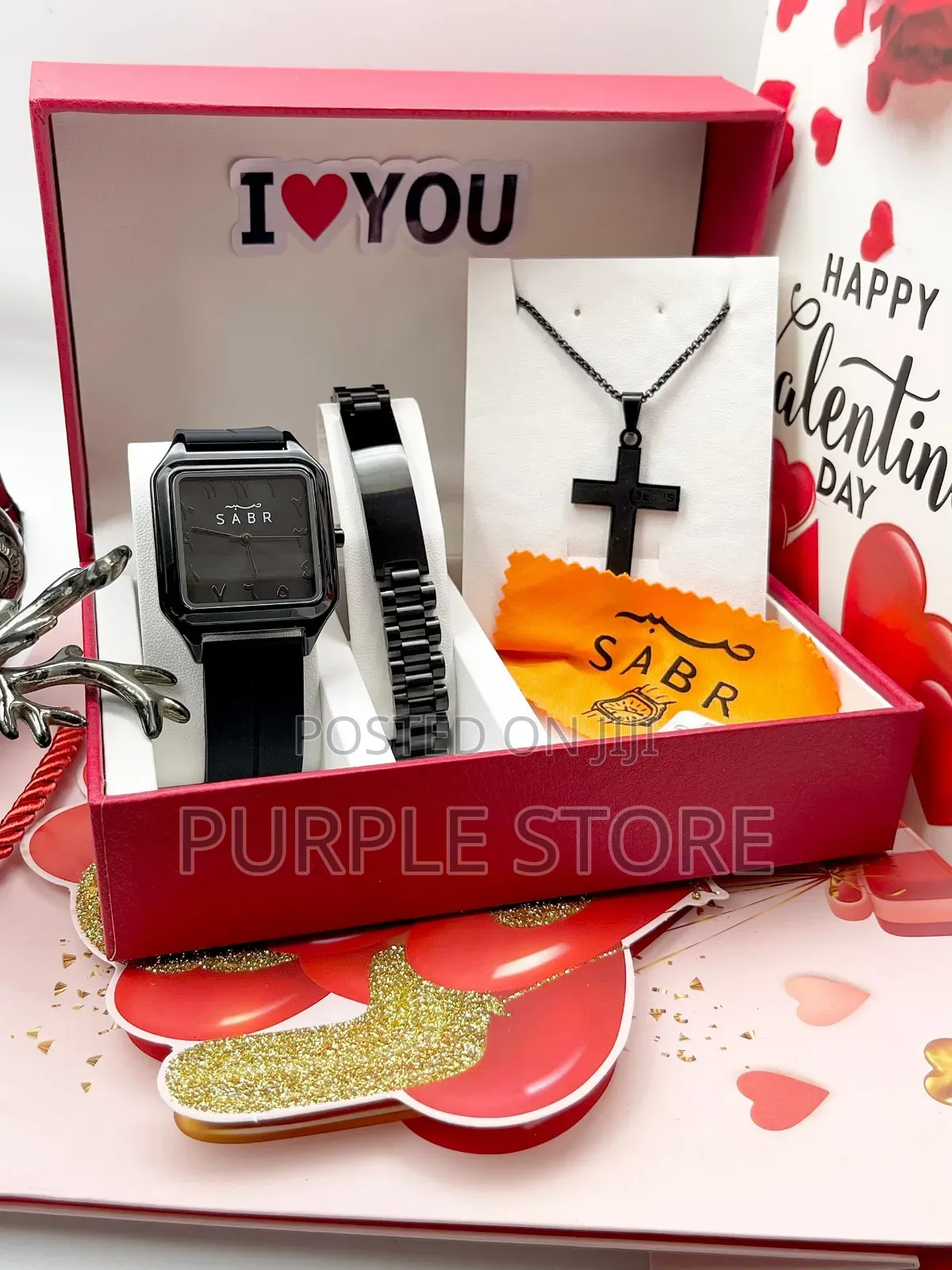 Sabr Men's Val Gift Set With Watch, Bracelet Necklace and Val Card