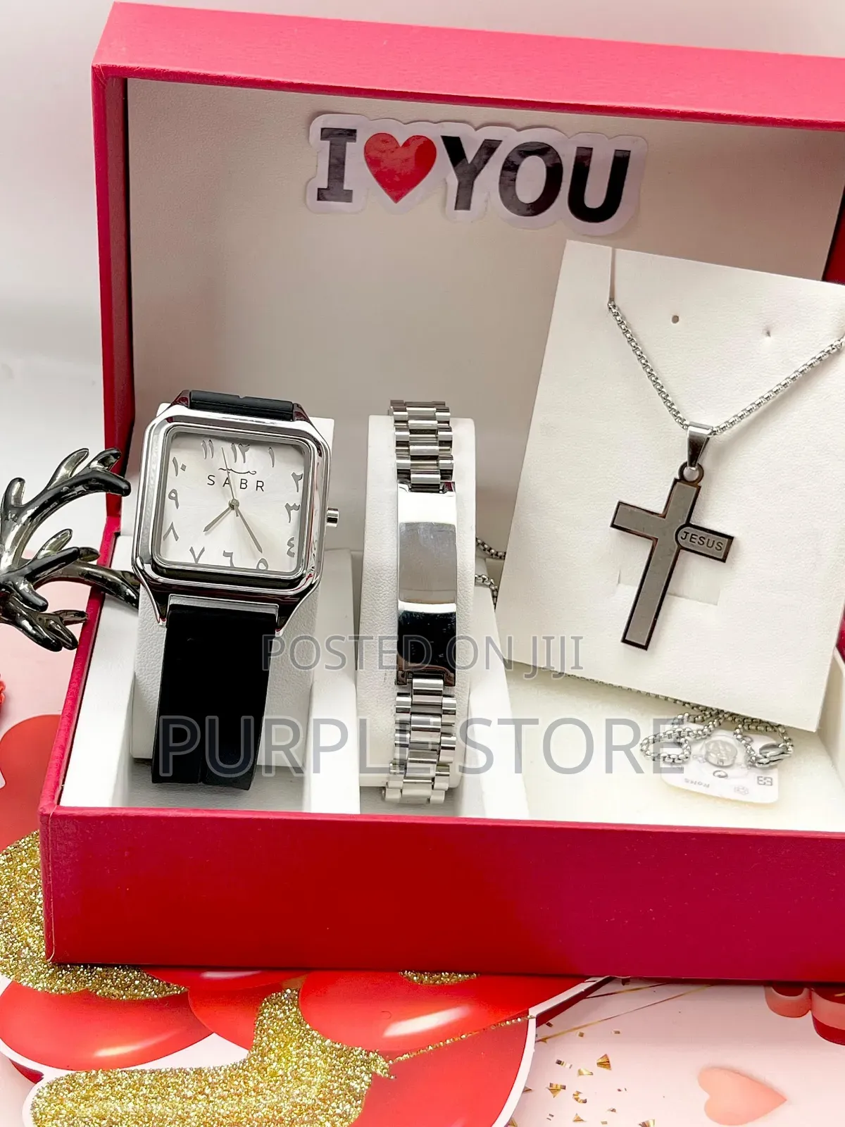 Sabr Men's Val Gift Set With Watch, Bracelet Necklace and Val Card