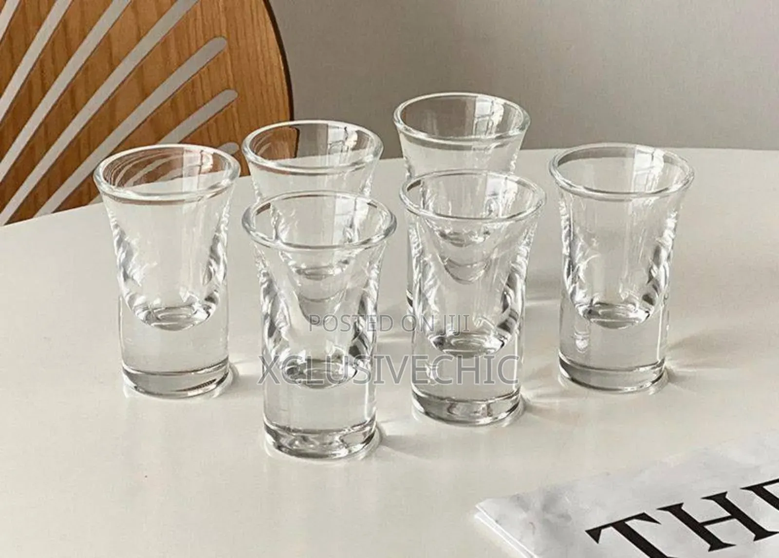 6 Hole Round Wooden Tequila Rack With 6pcs Shot Glass