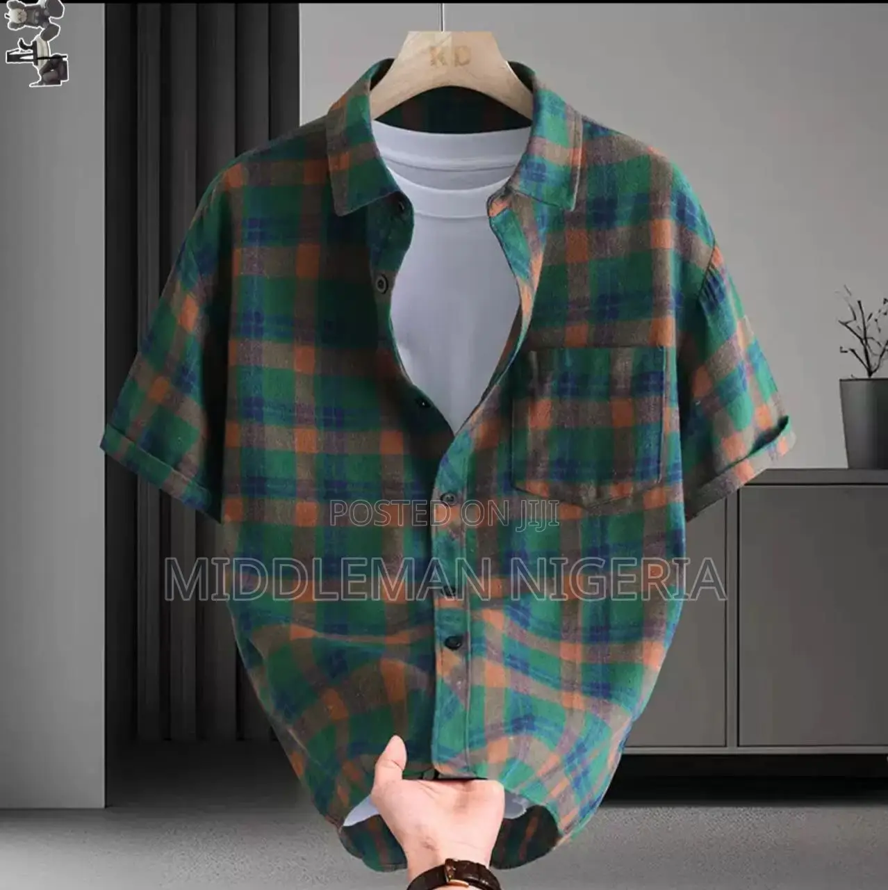 Checkered Short Sleeves Cotton Shirt