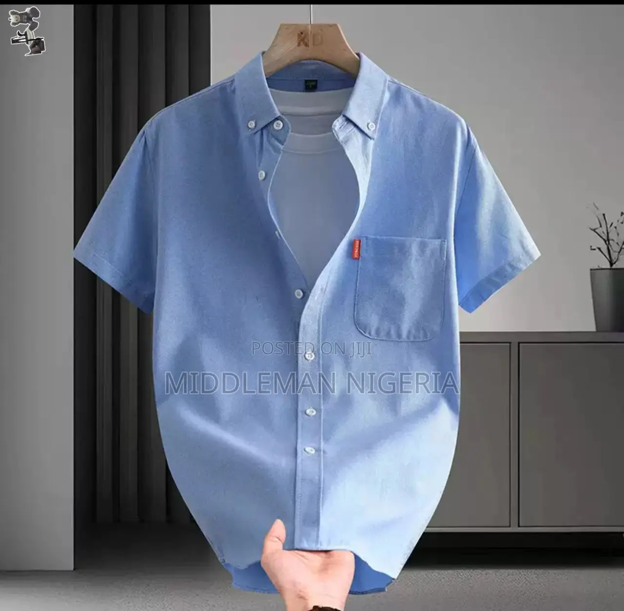 Classic Casual Men’S Short Sleeves Cotton Shirt