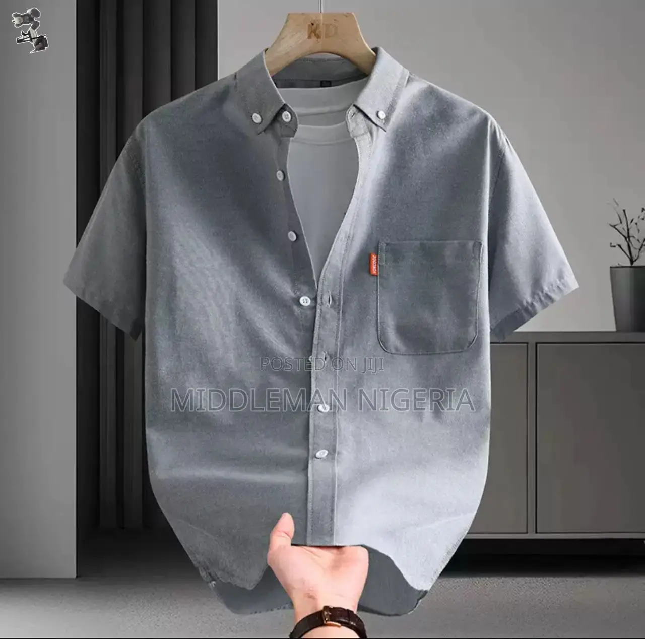 Classic Casual Men’S Short Sleeves Cotton Shirt