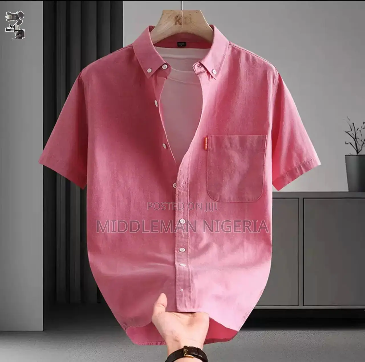 Classic Casual Men’S Short Sleeves Cotton Shirt