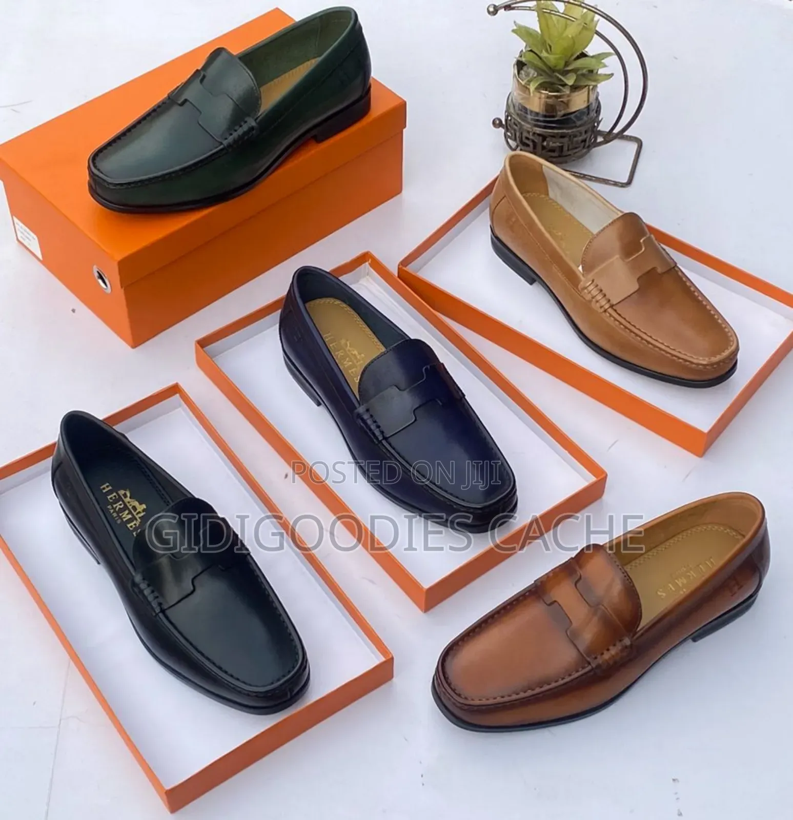 Hermes Penny Loafers Black/Brown/Blue/Green Size 40-46