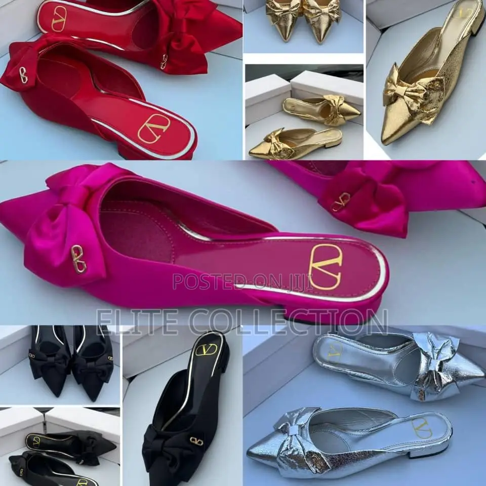 Quality Zara Flat Shoe Size: 37 to 42 Boxed Pink Black Red and Gold