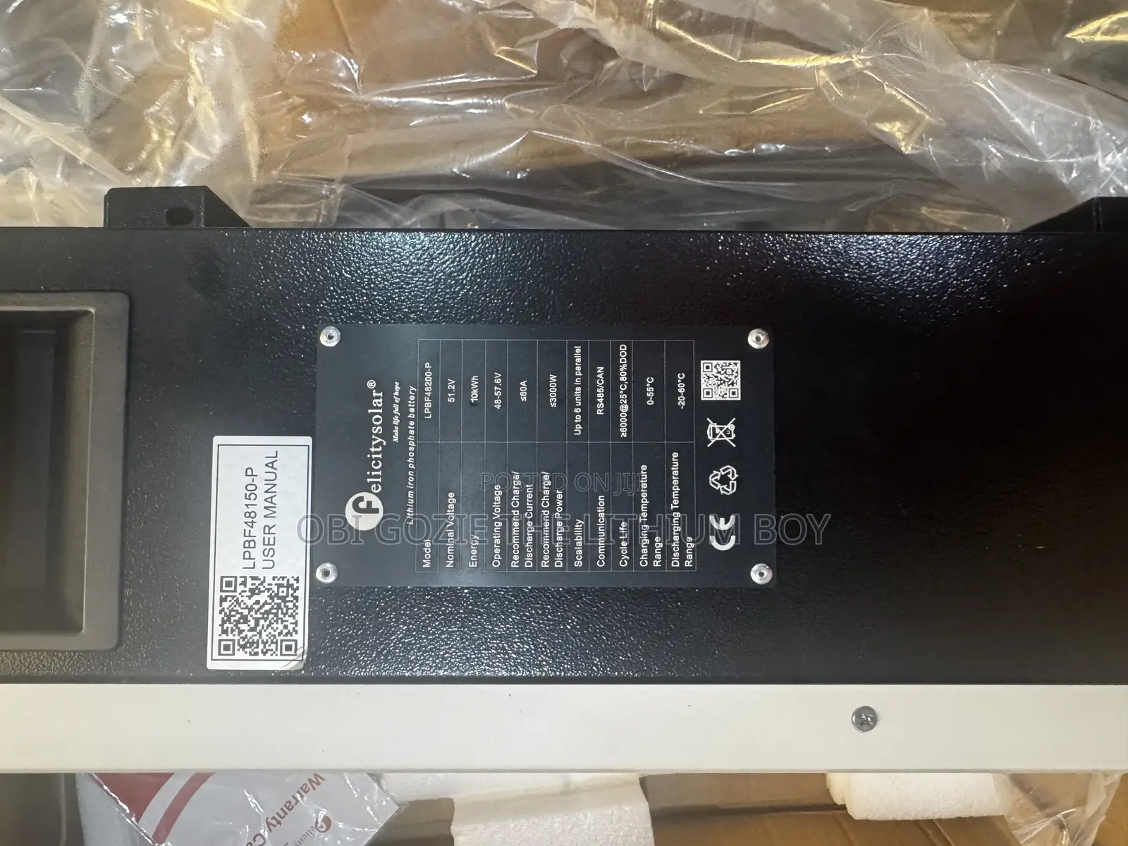 10kwh 51.2v Felicity Lithium Ion Battery. Best Solar Vendor Good Rate