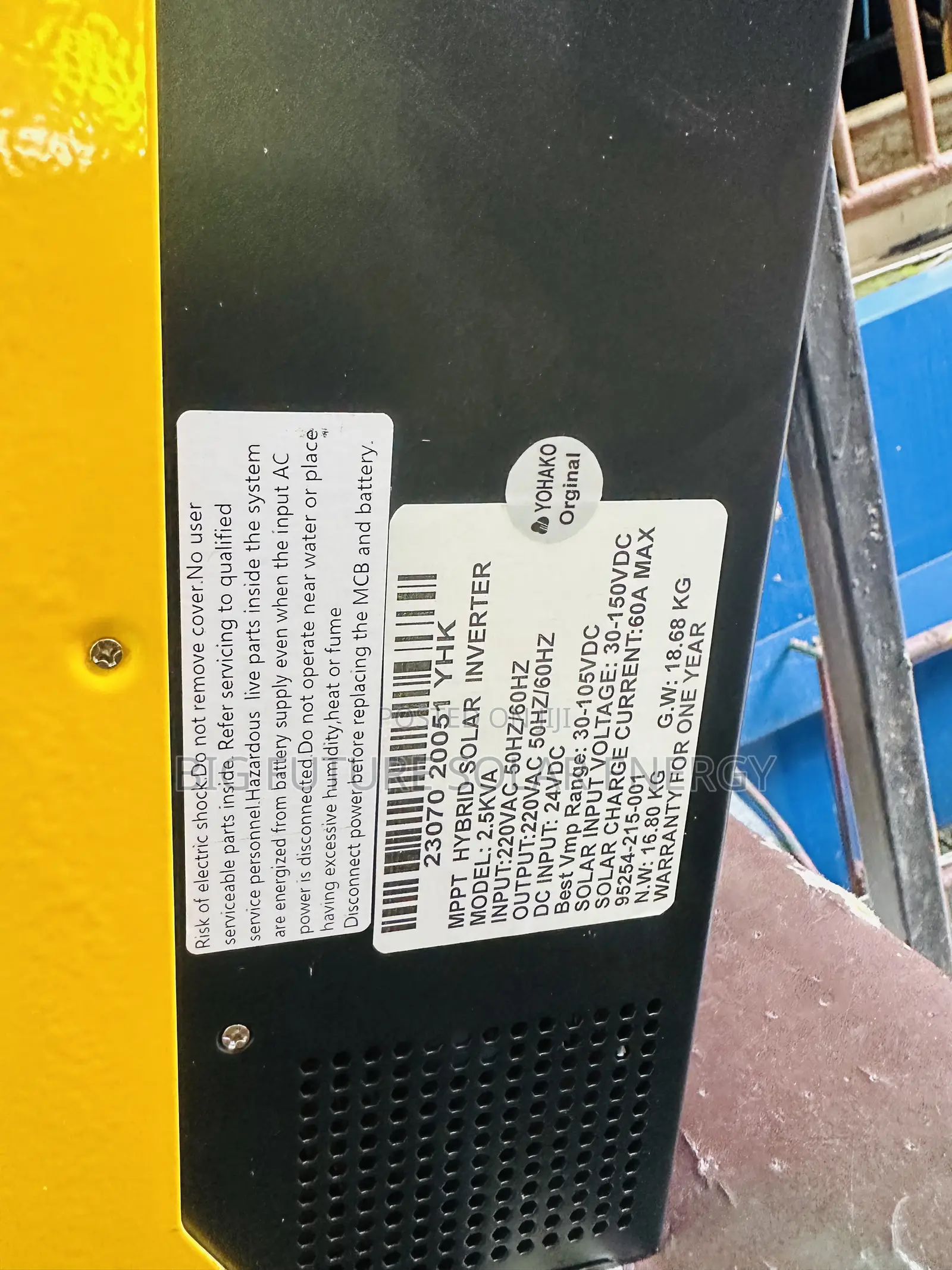 2.5kva Yohako Hybrid Solar Inverter 24v