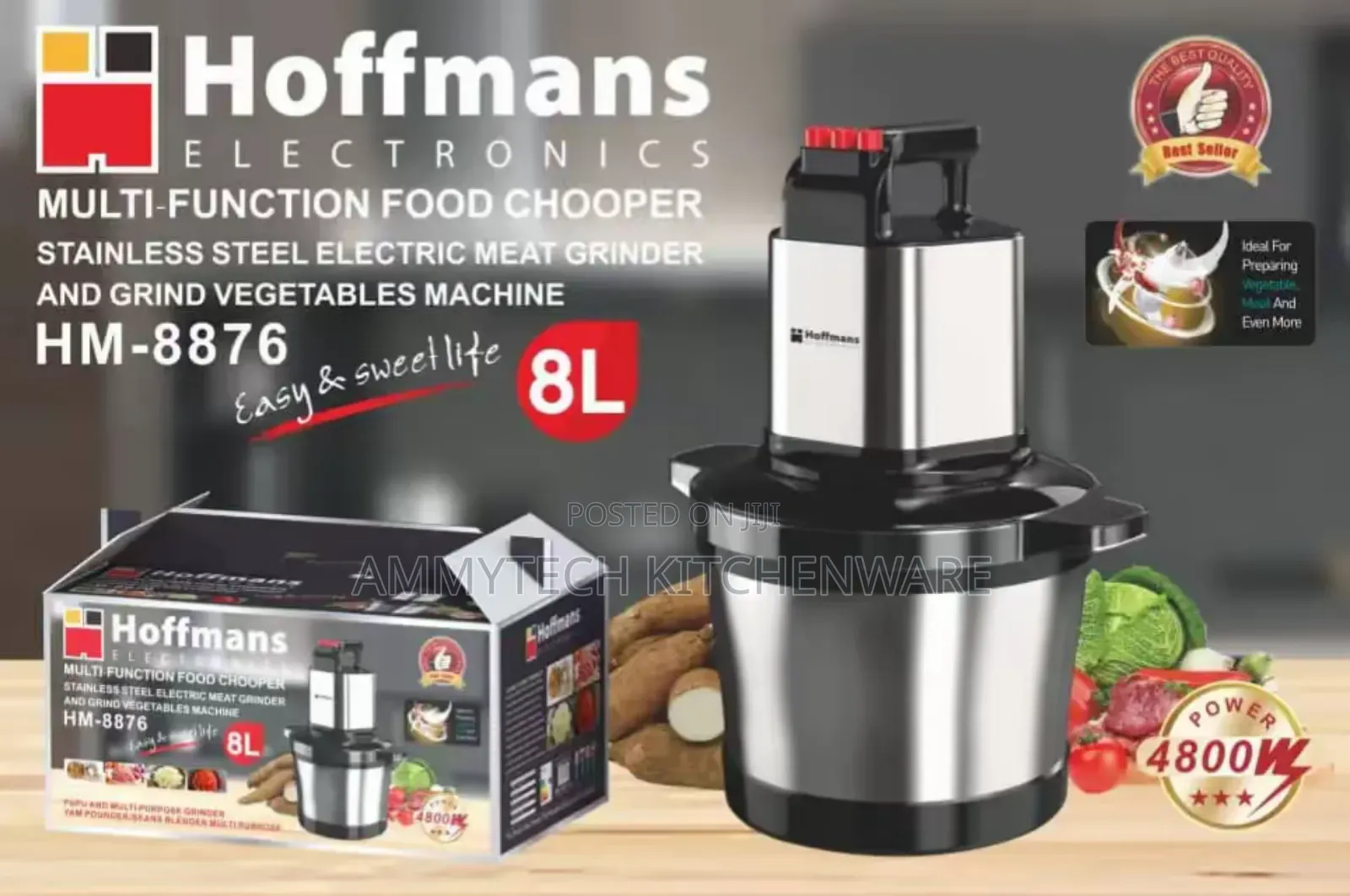 8l Hoffman Food Chopper/Yam Pounder