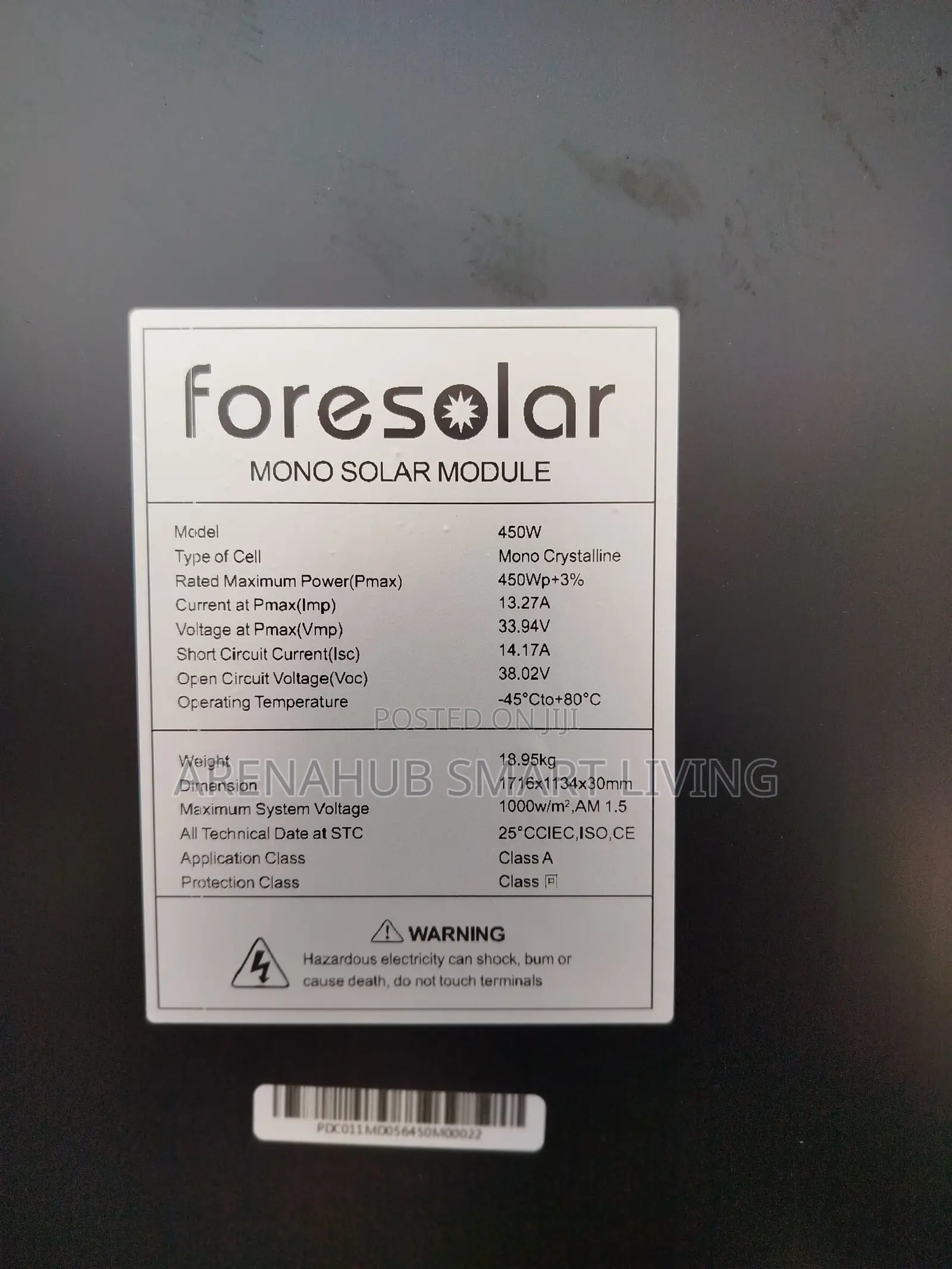 450w Foresolar Solar Panel All Black Halfcut