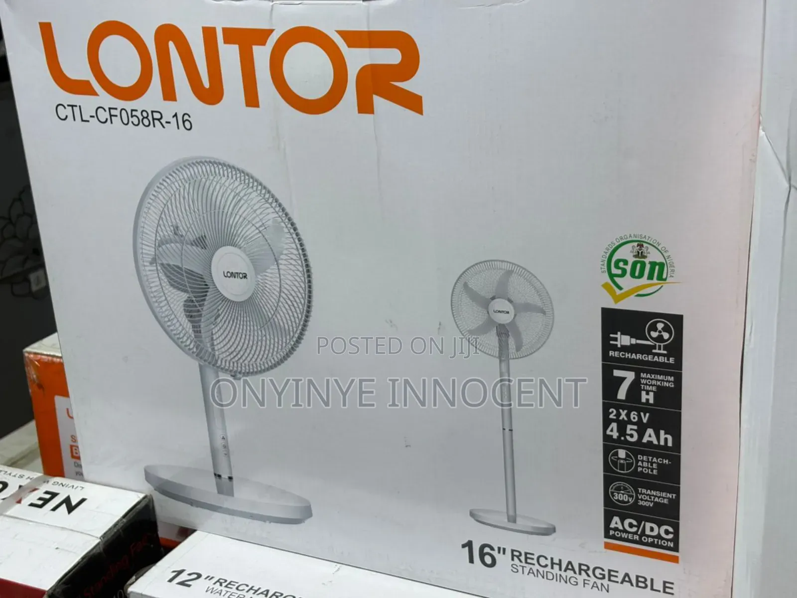 Lontor 16" Rechargeable Standing Fan (Ctl-Cf058r-16)