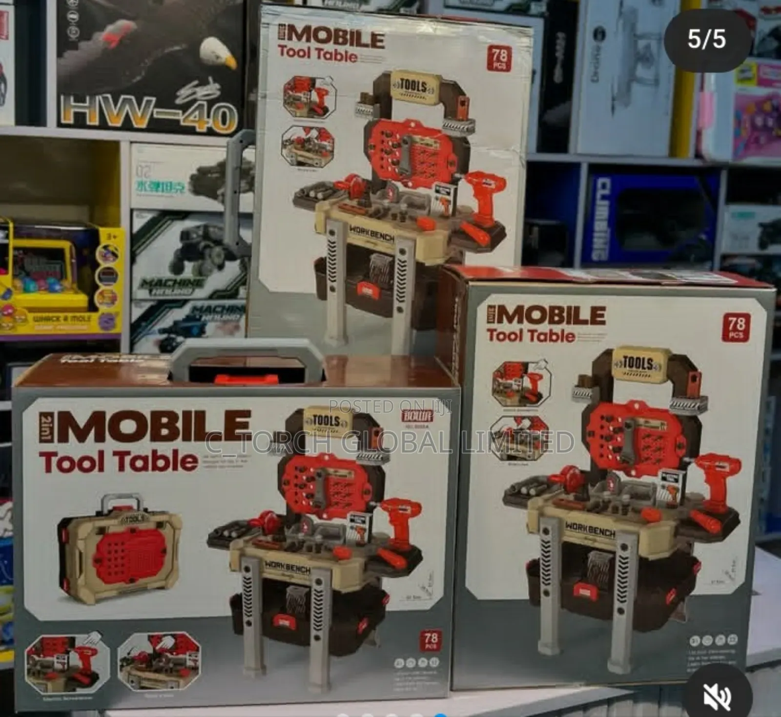 Mobile Tools Table Workbench for Kids,