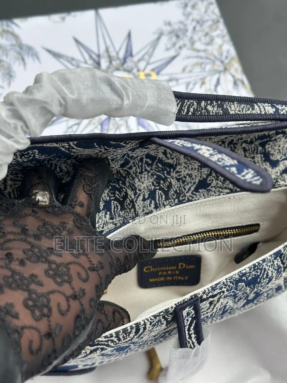 Luxury Dior Embroidered Toile De Jouy Saddle Bag Comes Fully Boxed