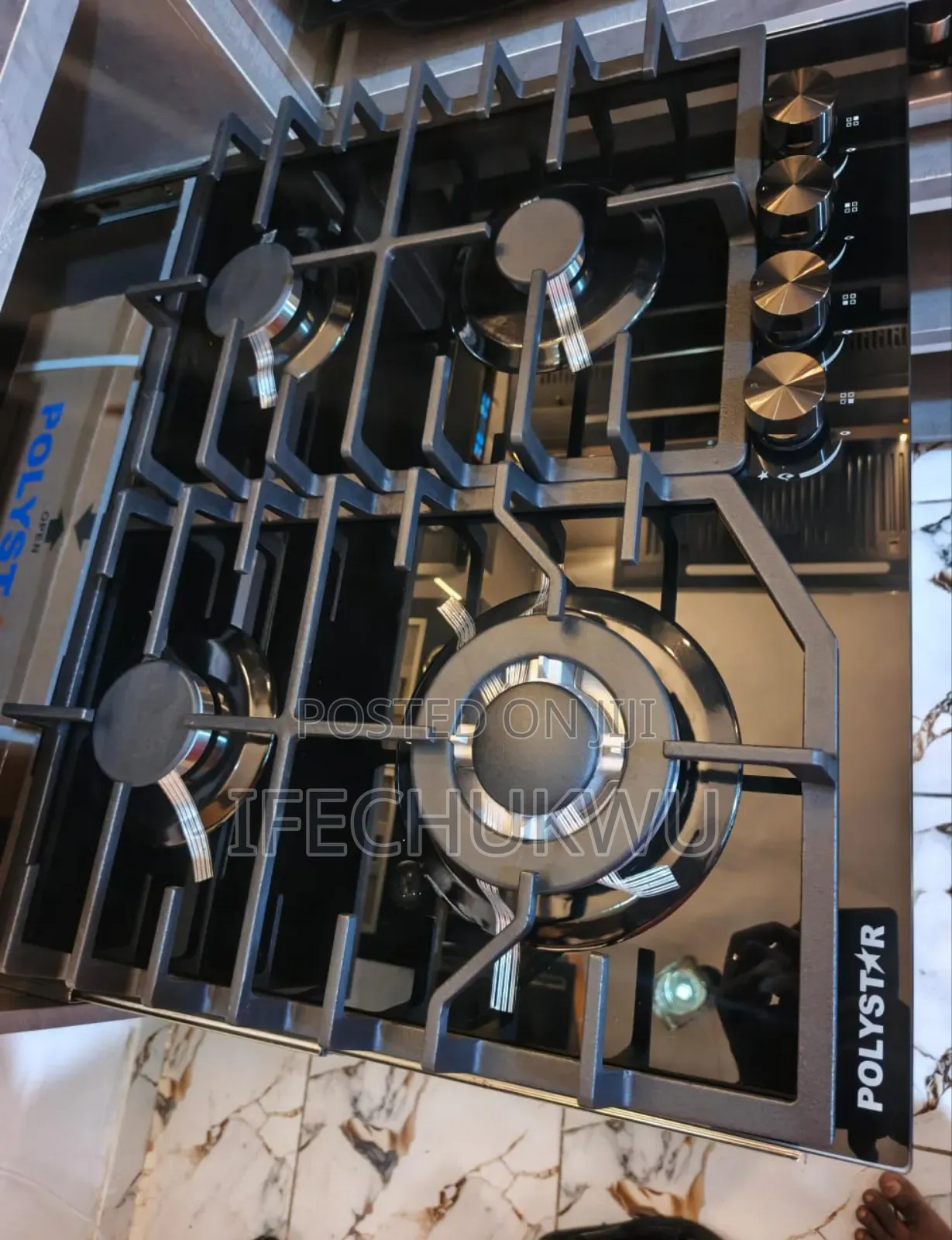 Original Polystar Glass Top Built-in 4 Burners Gas Cooker Hob