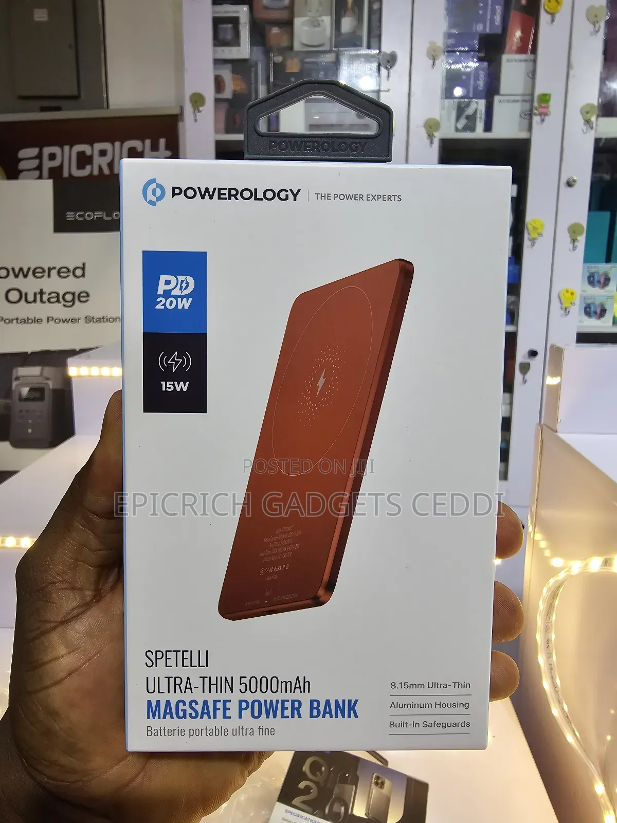 Powerology Spetelli Ultra-Thin 5000mah Magsafe Powerbank 20w Pd Slim