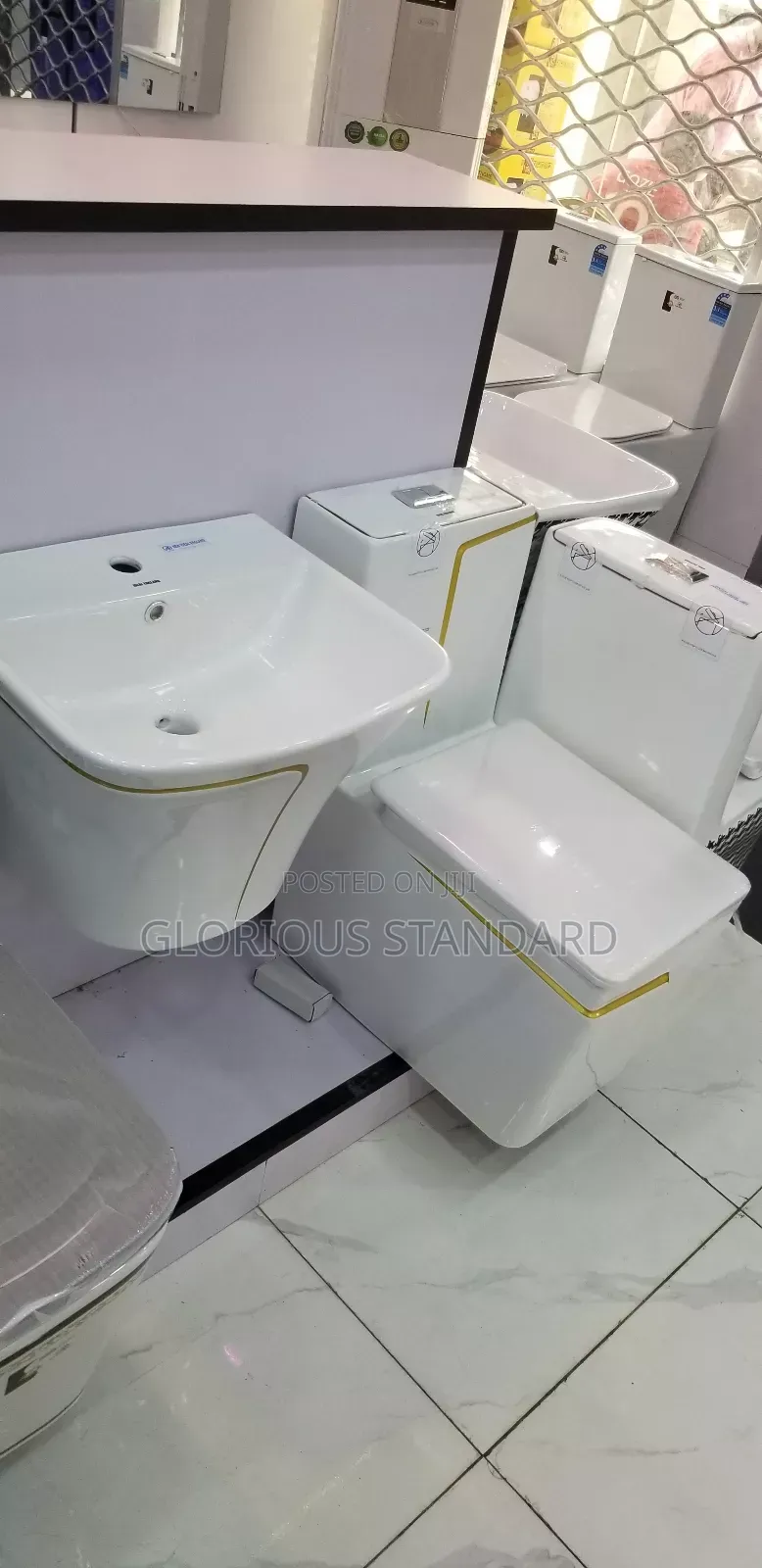 Executive Water Closet With Yellow Line
