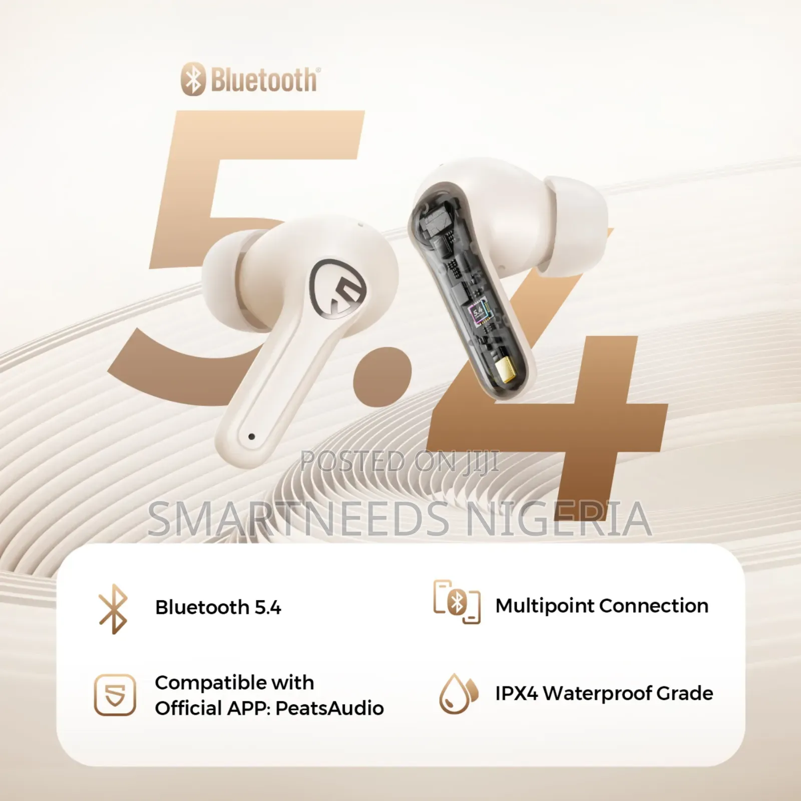 Soundpeats T3 Pro Anc + 2 Device Connection +7hour Playtime - Beige