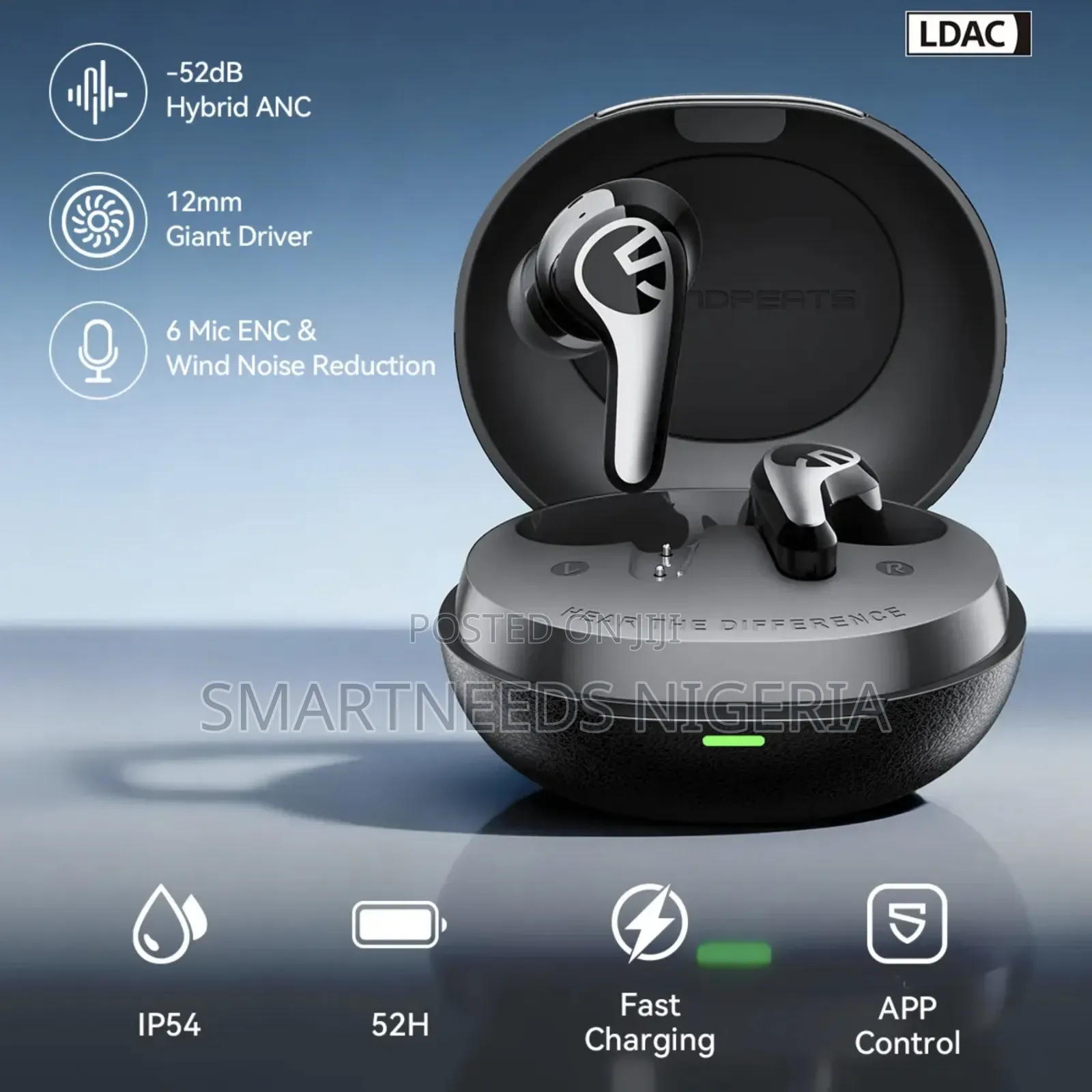 Soundpeats C30 - Hybrid Anc, Ldac Hi-Res Audio, 52h Playtime -52db Anc