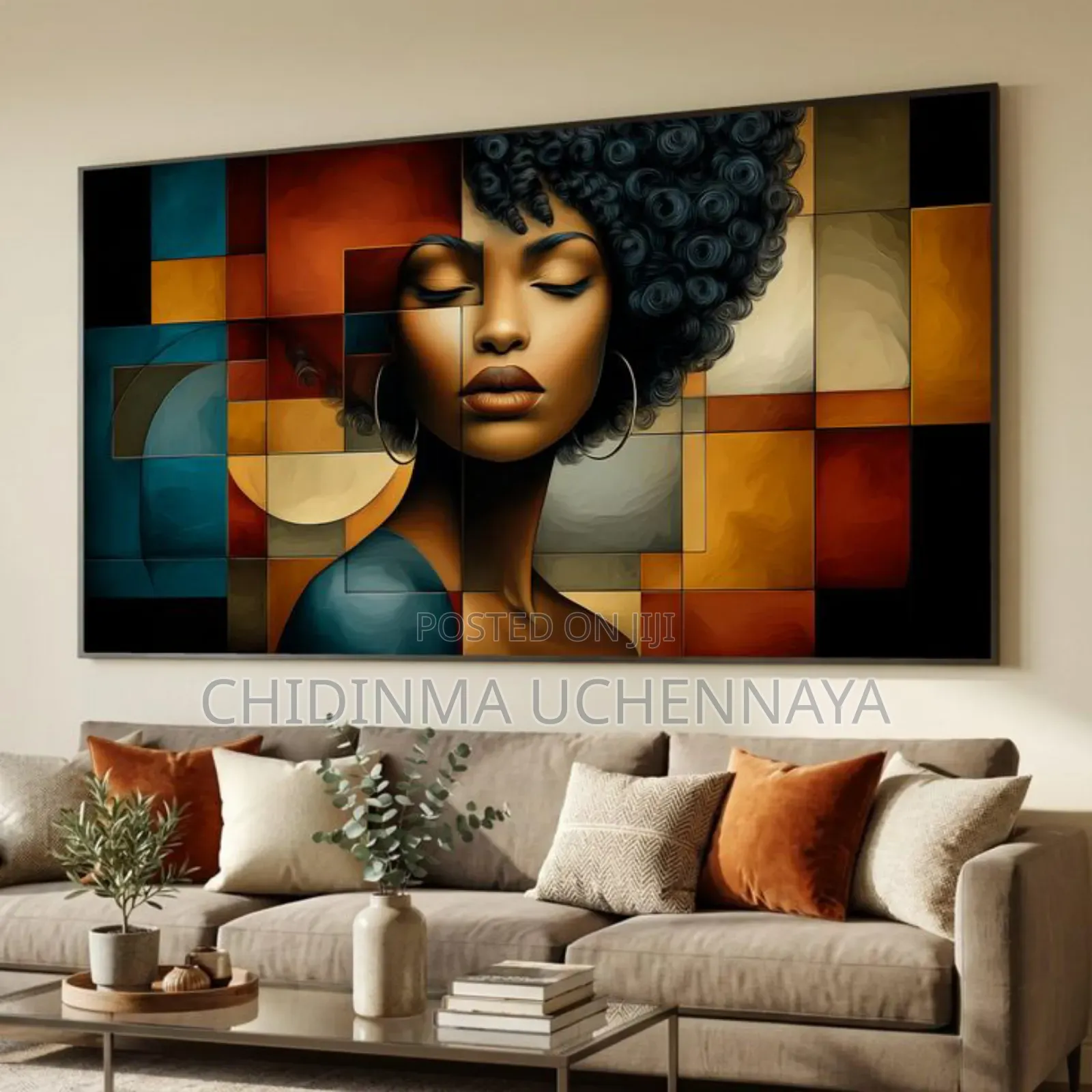 Elegant Black African Women's Canvas Printing Artwork