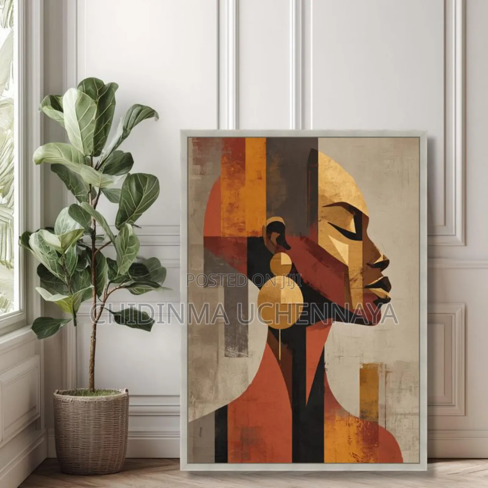 Elegant Black African Women's Canvas Printing Artwork