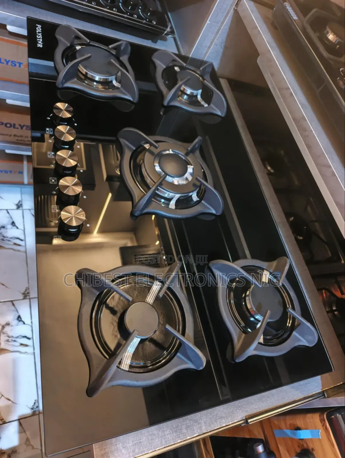 Original Quality Polystar 90cm Built-in Luxury 5 Burners Gas Cooker